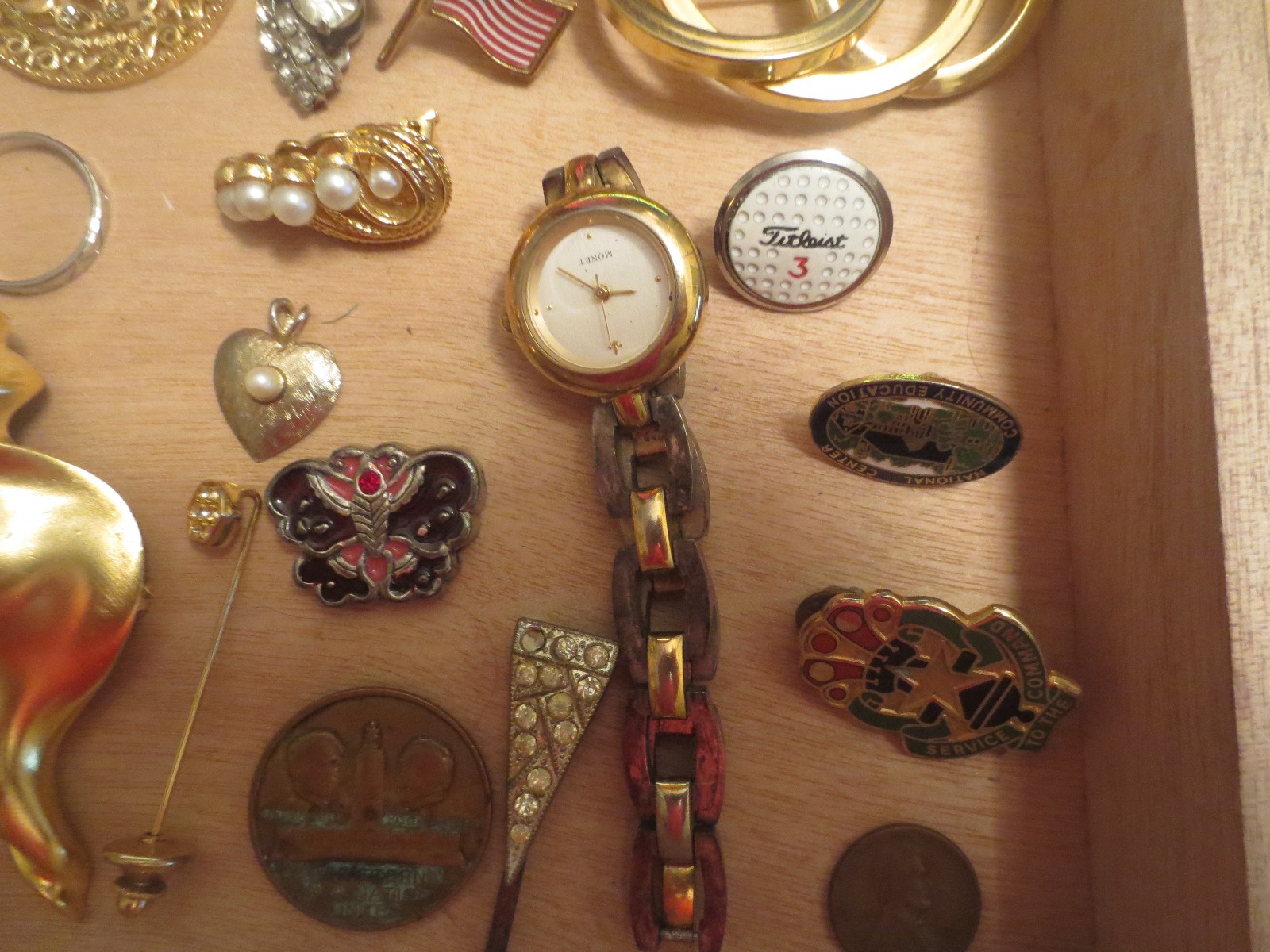 junk drawer lot jewelry lot OLD STERLING ring old signed LISNER item old heart