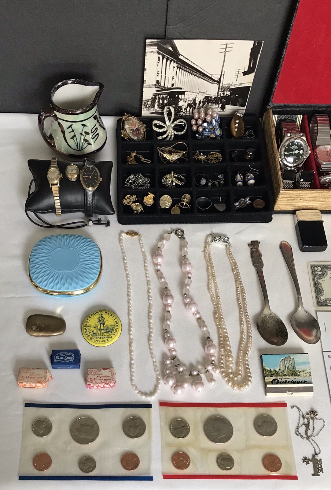VTG/Antique Estate/Auction ~ Coins/Sterling/Knives/Jewelry/Lighters/Stamps 150+