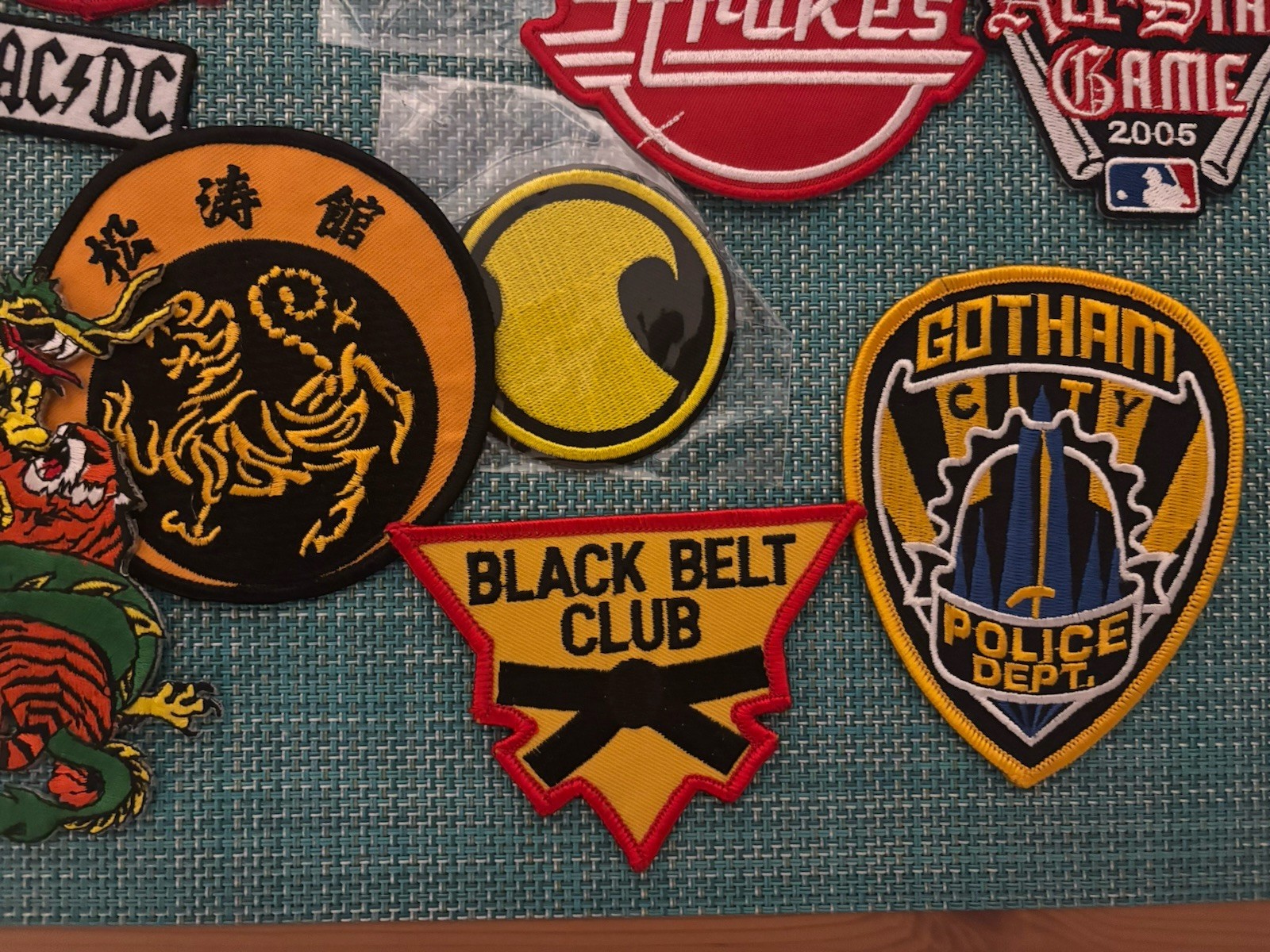 Lot of 22 Collectable Patches ACDC Strokes Gotham City JFK Martial Arts MLB