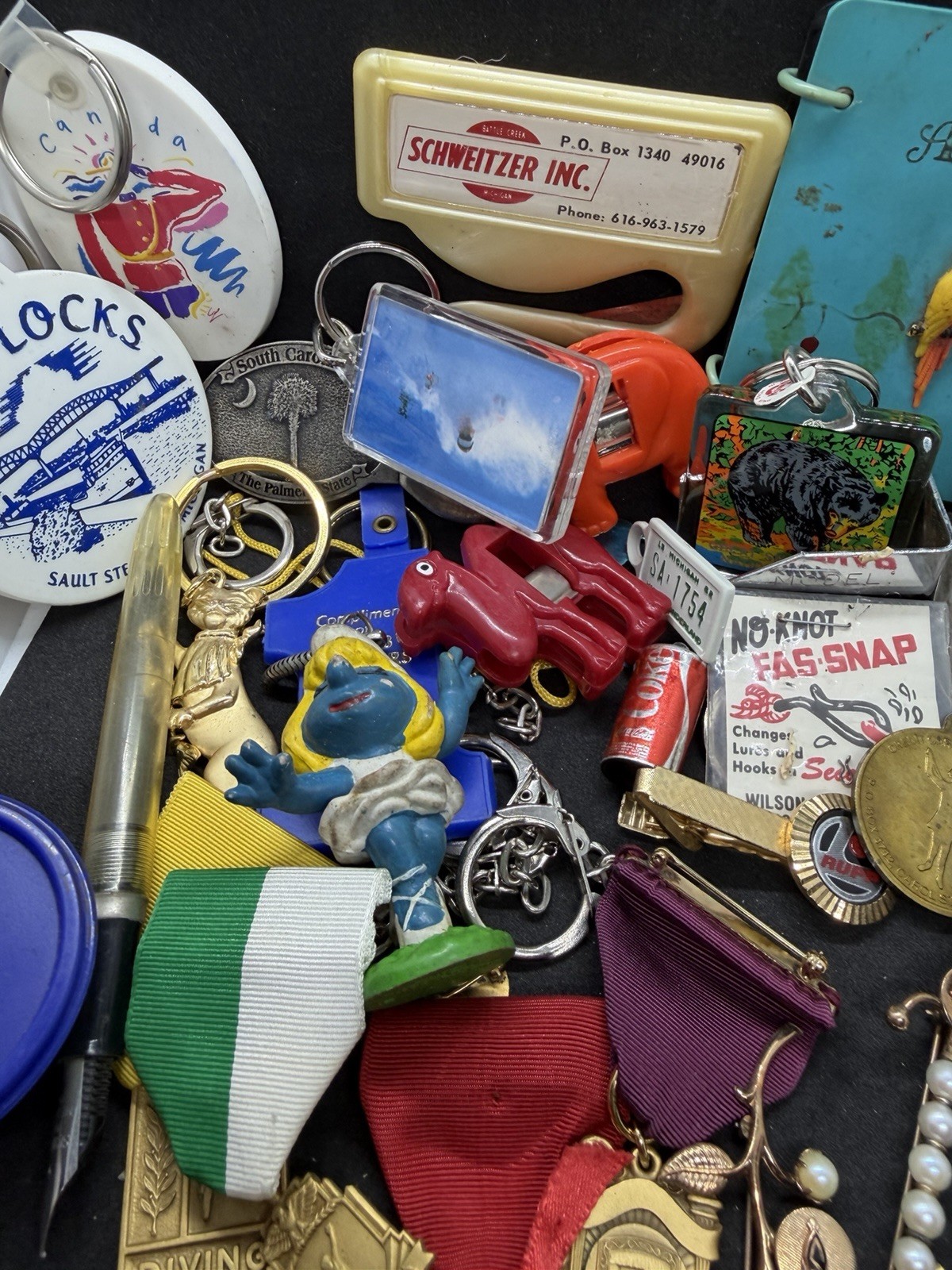 Junk Drawer Lot Vintage To Modern Items Jewelry Medals Keychains Etc Resell