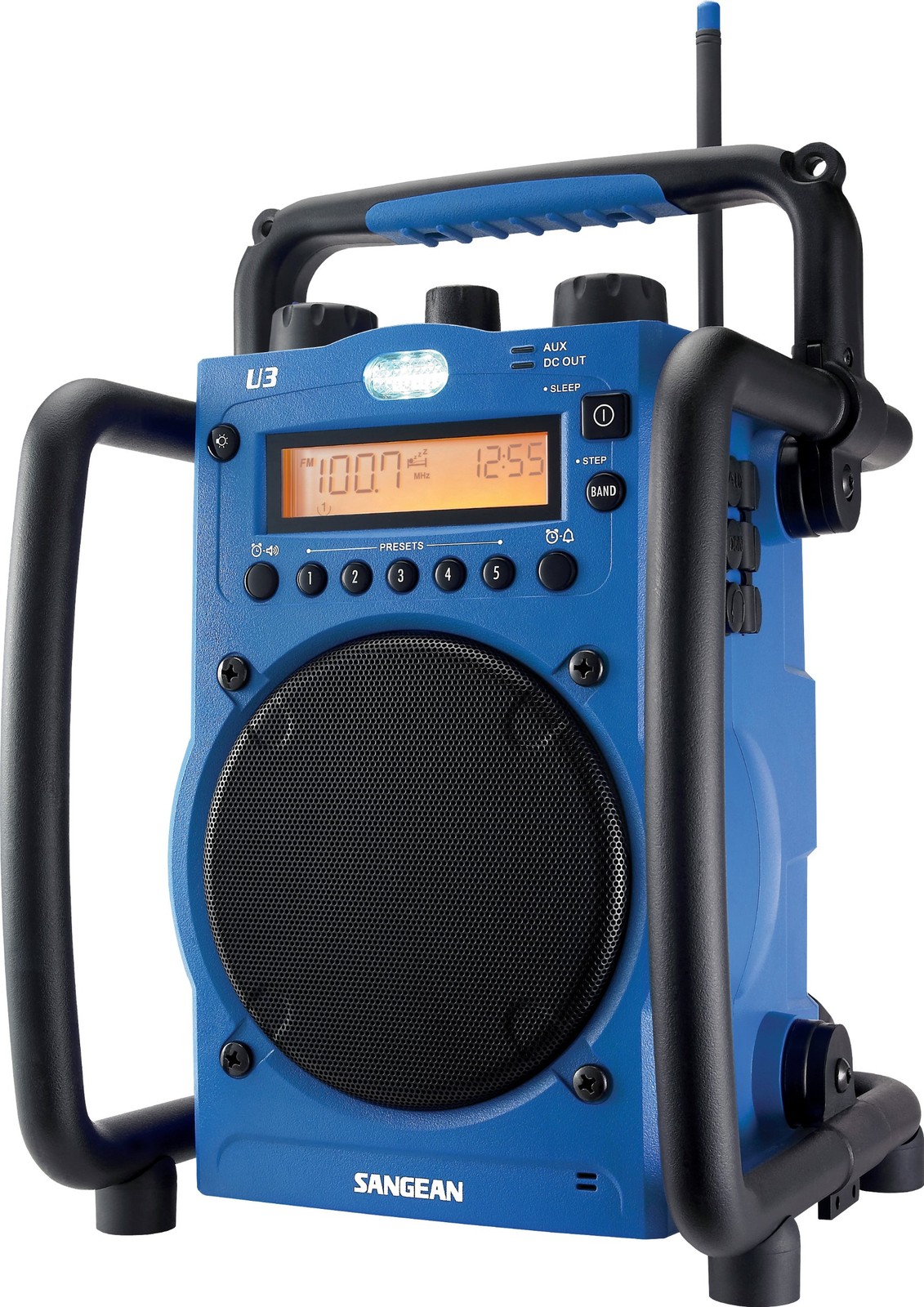 Sangean U-3 AM/FM Radio Digital Tuning Blue Black