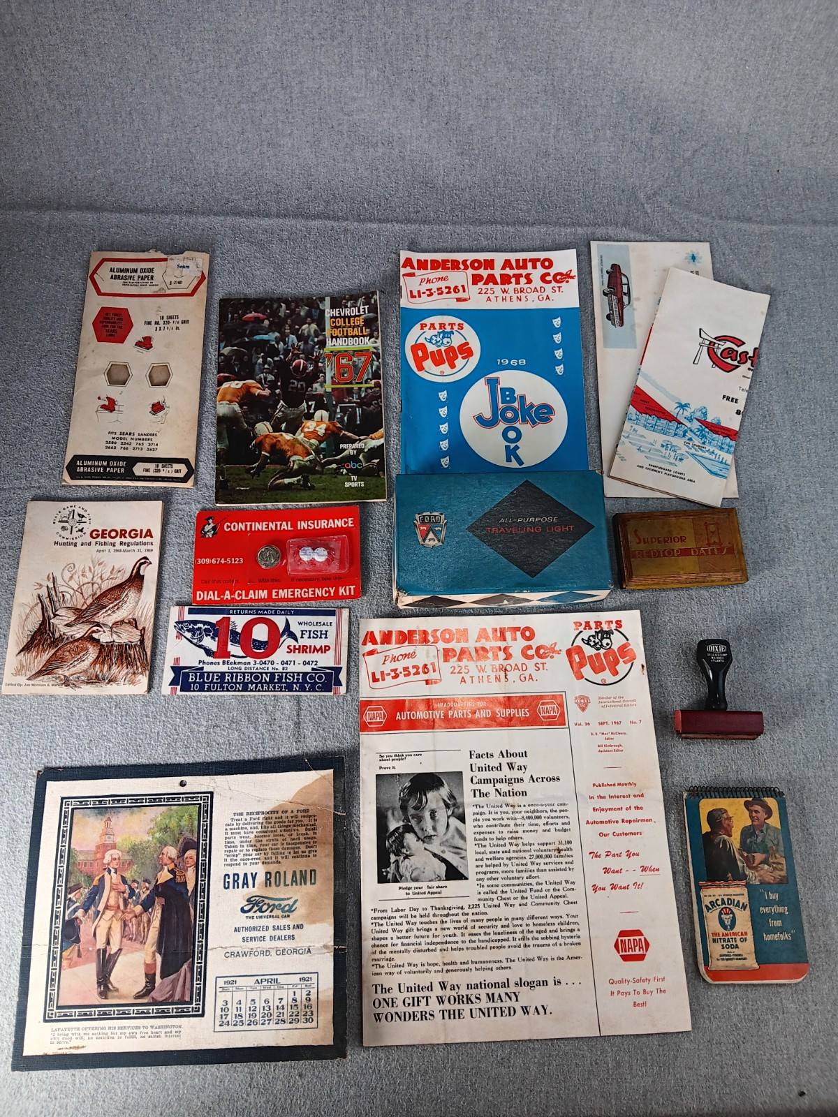 Men’s Junk Drawer Lot Vintage Memorabilia Ford Camaro Dad Gift Humor Auto Car US