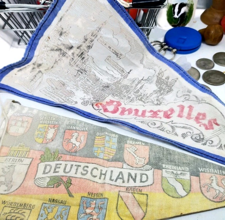Vintage & Modern Mixed Collectibles Joblot, pennants Coins, Eggcups, china Heart