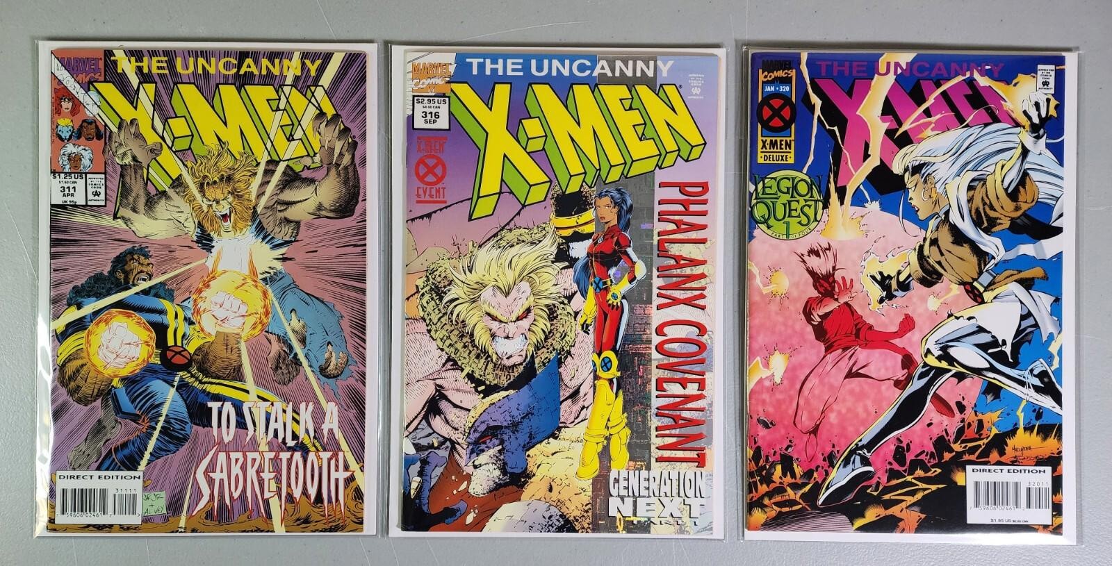 Uncanny X-Men #311 318 320 High Grade Marvel Comics 1994-95 lot of 3
