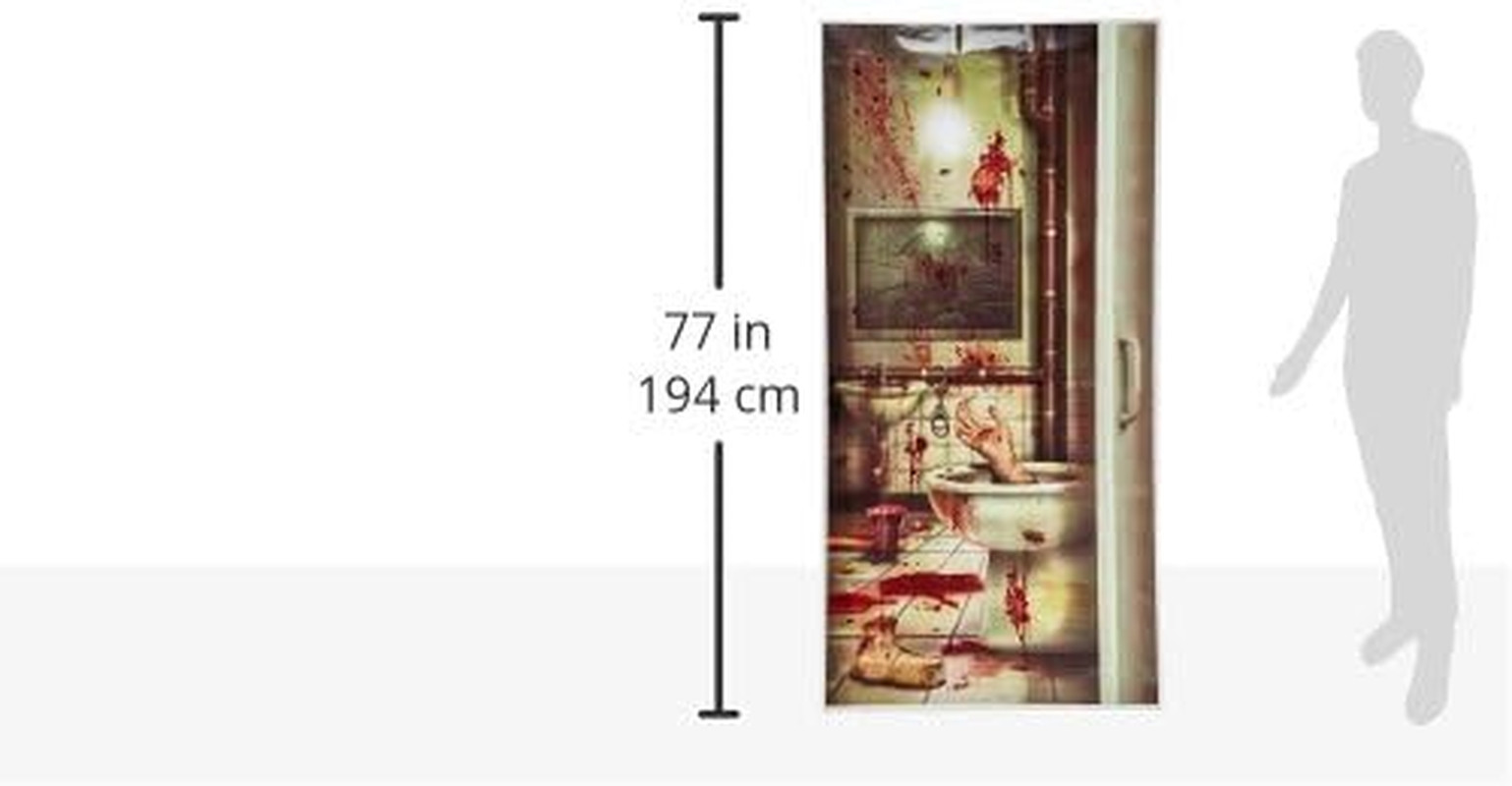 Creepy Crapper Restroom Door Cover, 5’ X 30” – Plastic for Indoor & Outdoor Use