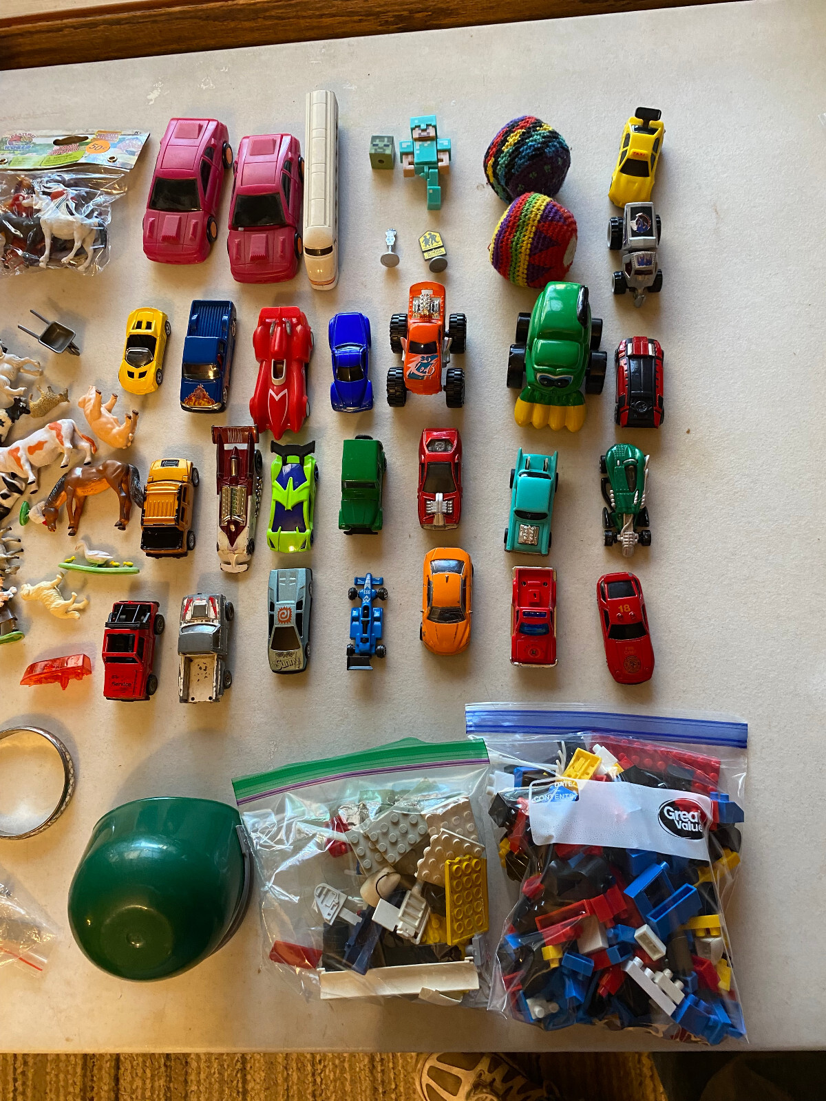 Huge Junk Drawer Toy Games Car Tractors Semi Blocks Figures NFL Stuff Lot Bundle