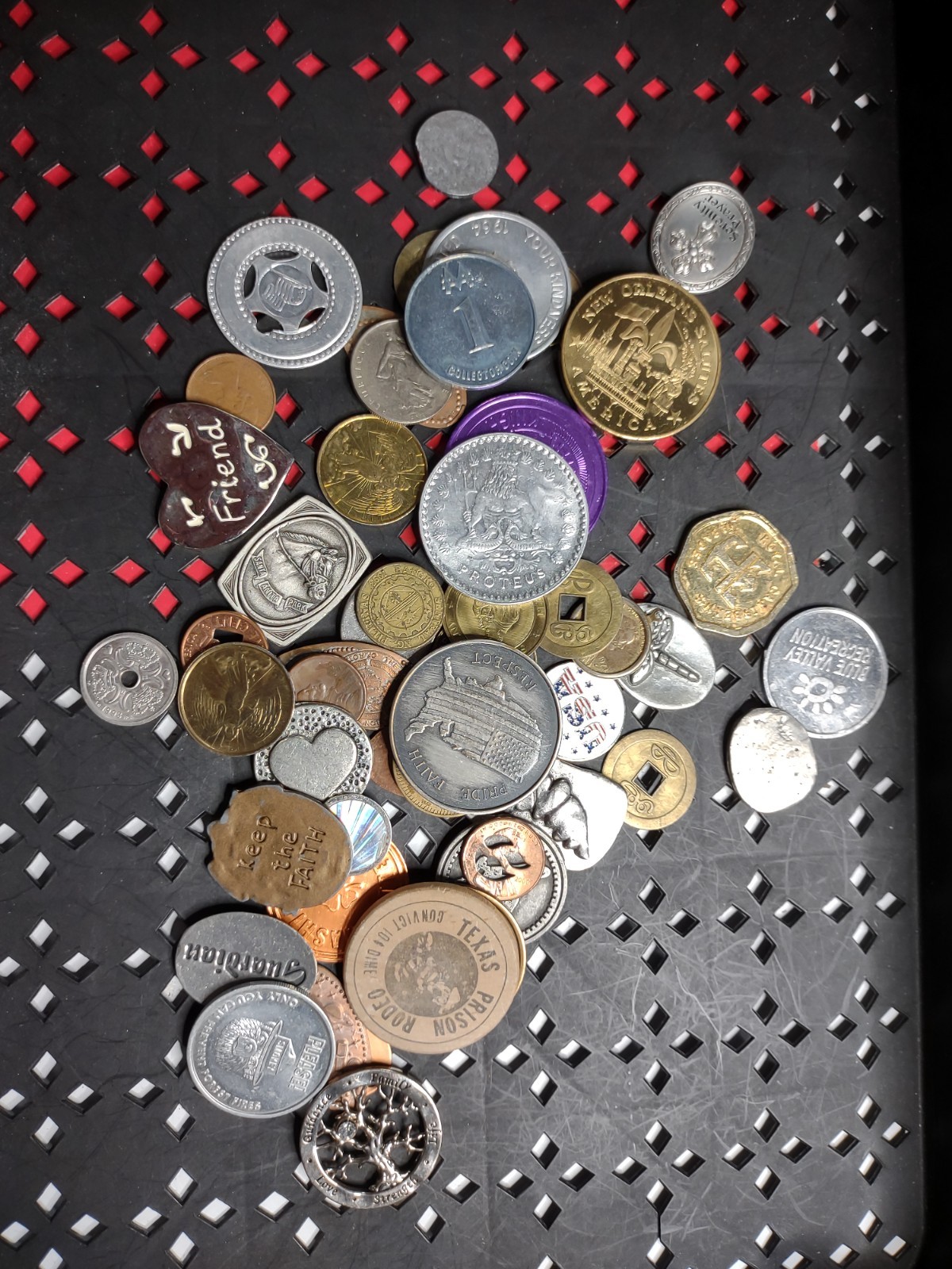 Mixed Junk Drawer Lot Mostly Tokens And Coins Junk Lot BN25