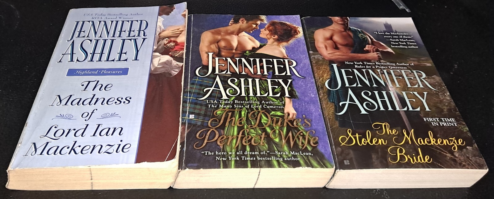 JENNIFER ASHLEY Lot of 3 Paperbacks MACKENZIES SERIES – Includes 1st Printing