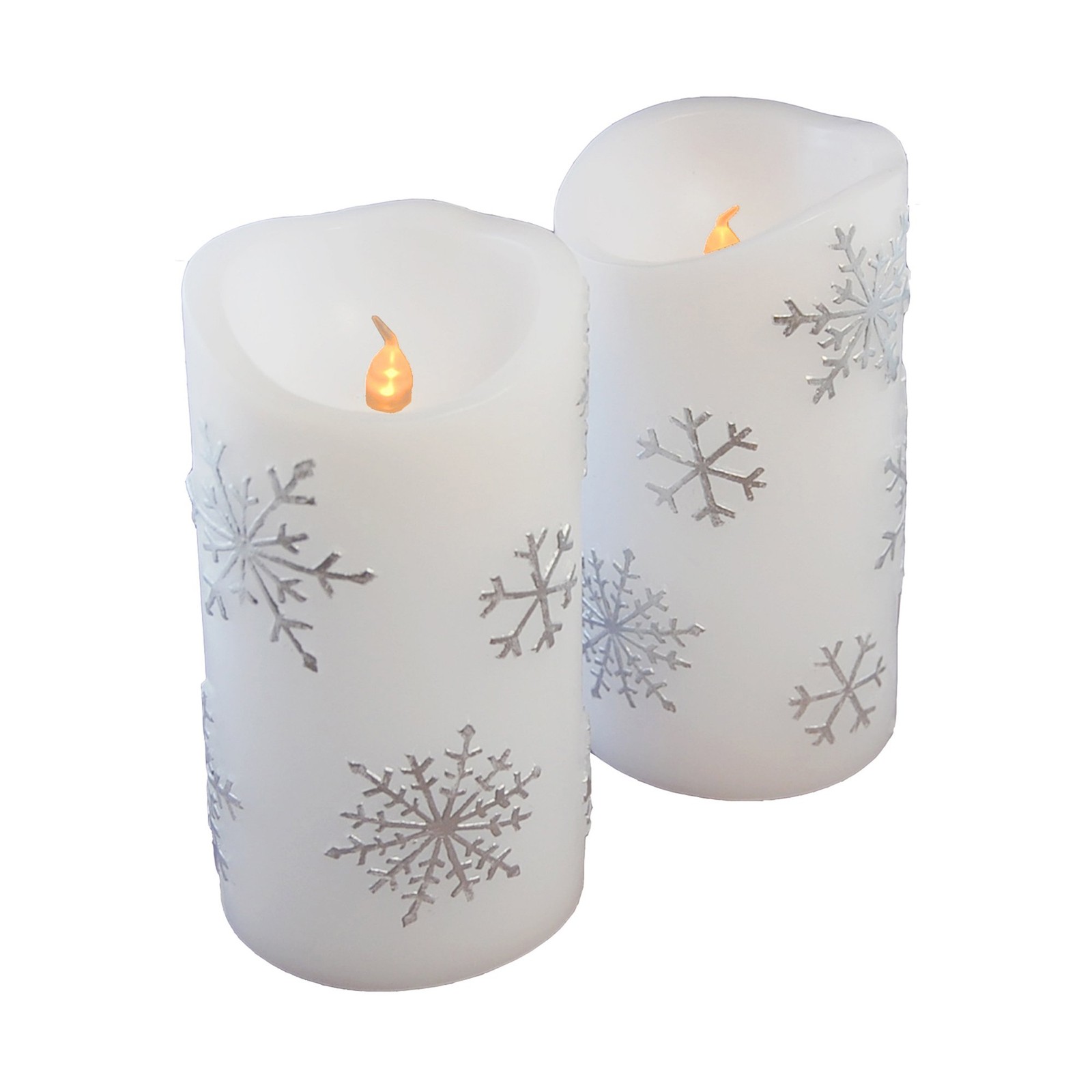 Lumabase Battery Operated Wax LED Candles Snowflake 2 LumaBase Mixed Materials