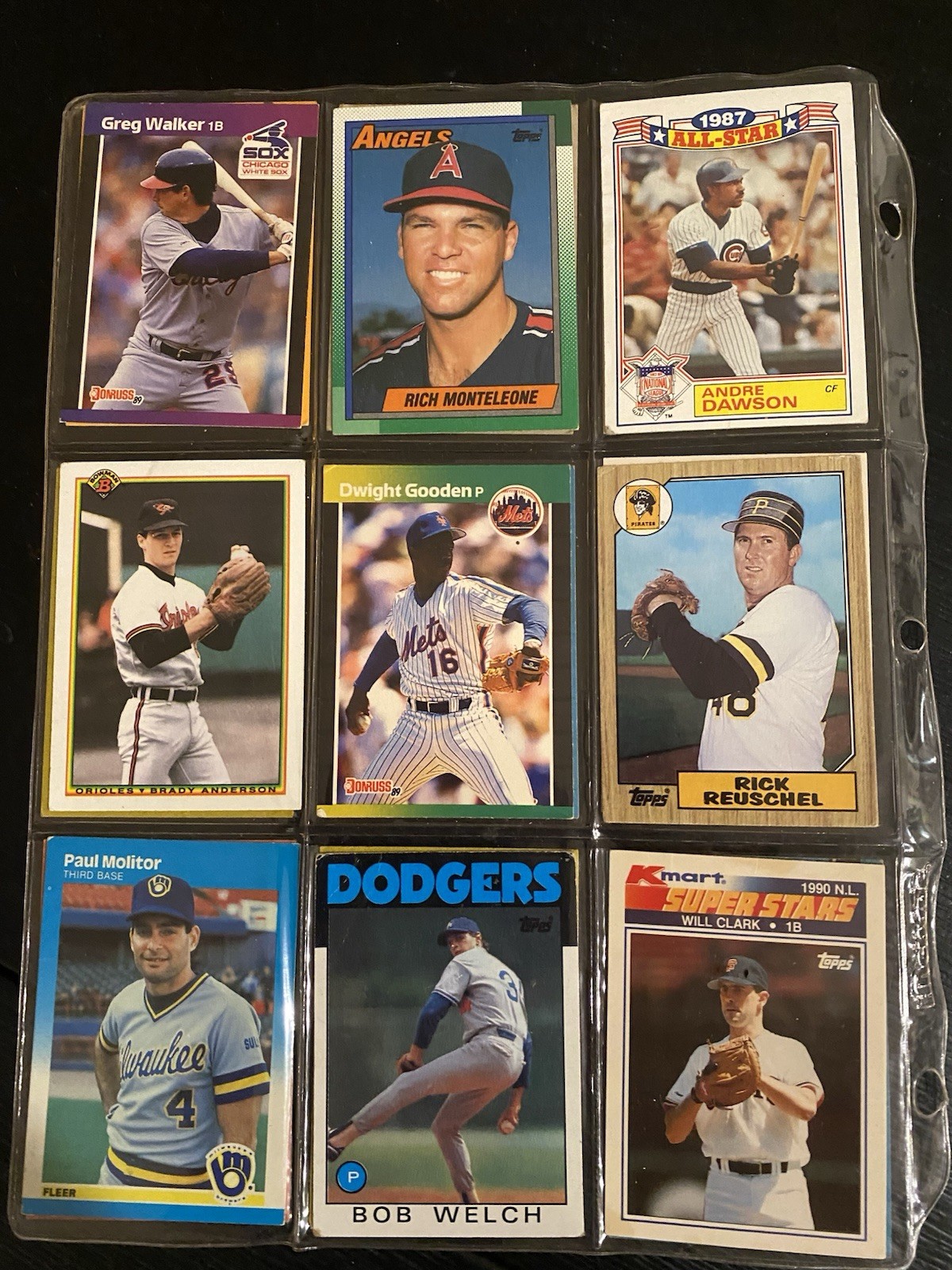 A whole binder of Baseball Cards from 1980-1990s (approx. 500 cards) retro