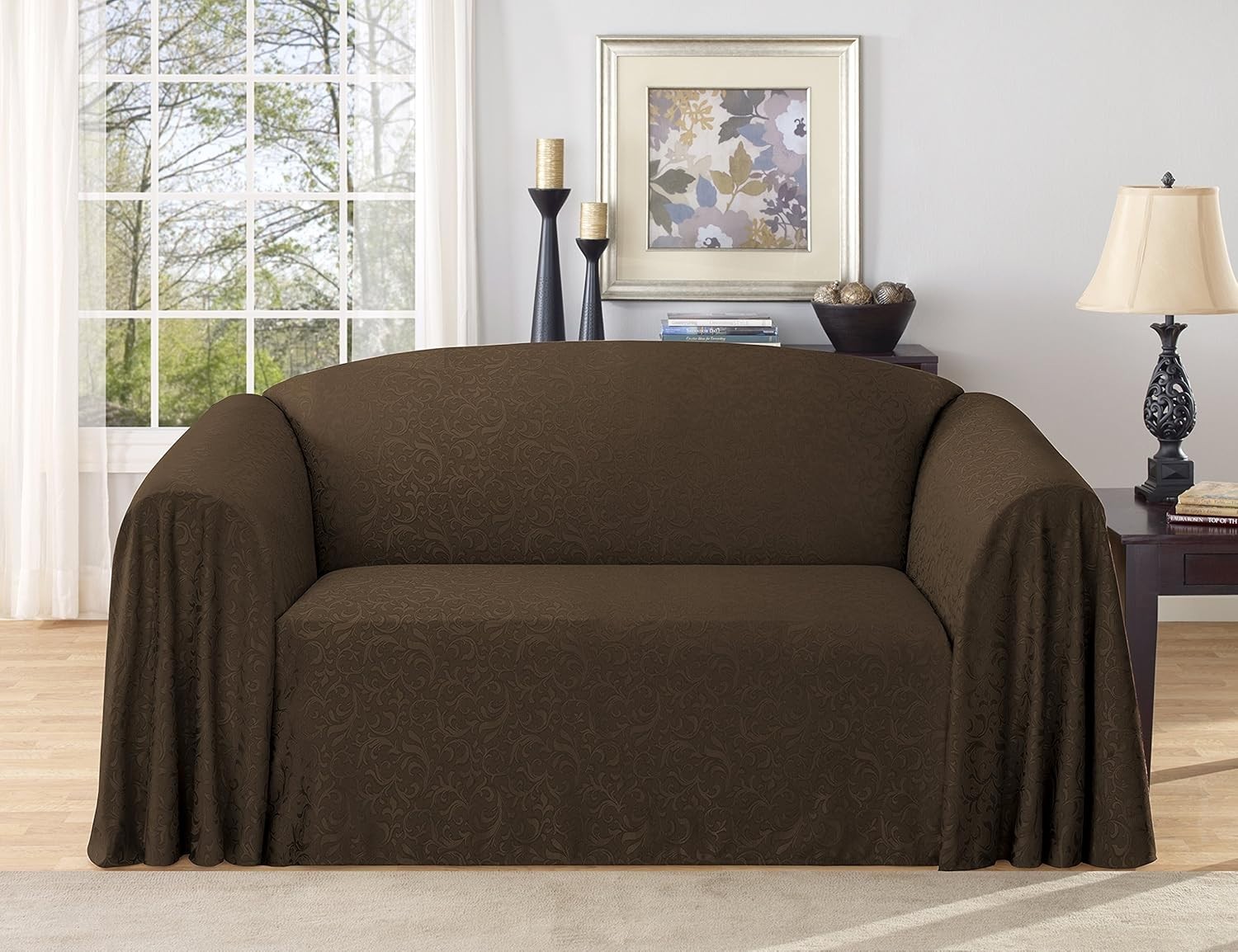 Stylemaster Brianna: Jacquard Love Seat Throw “70 x 90” Cafe’ Color