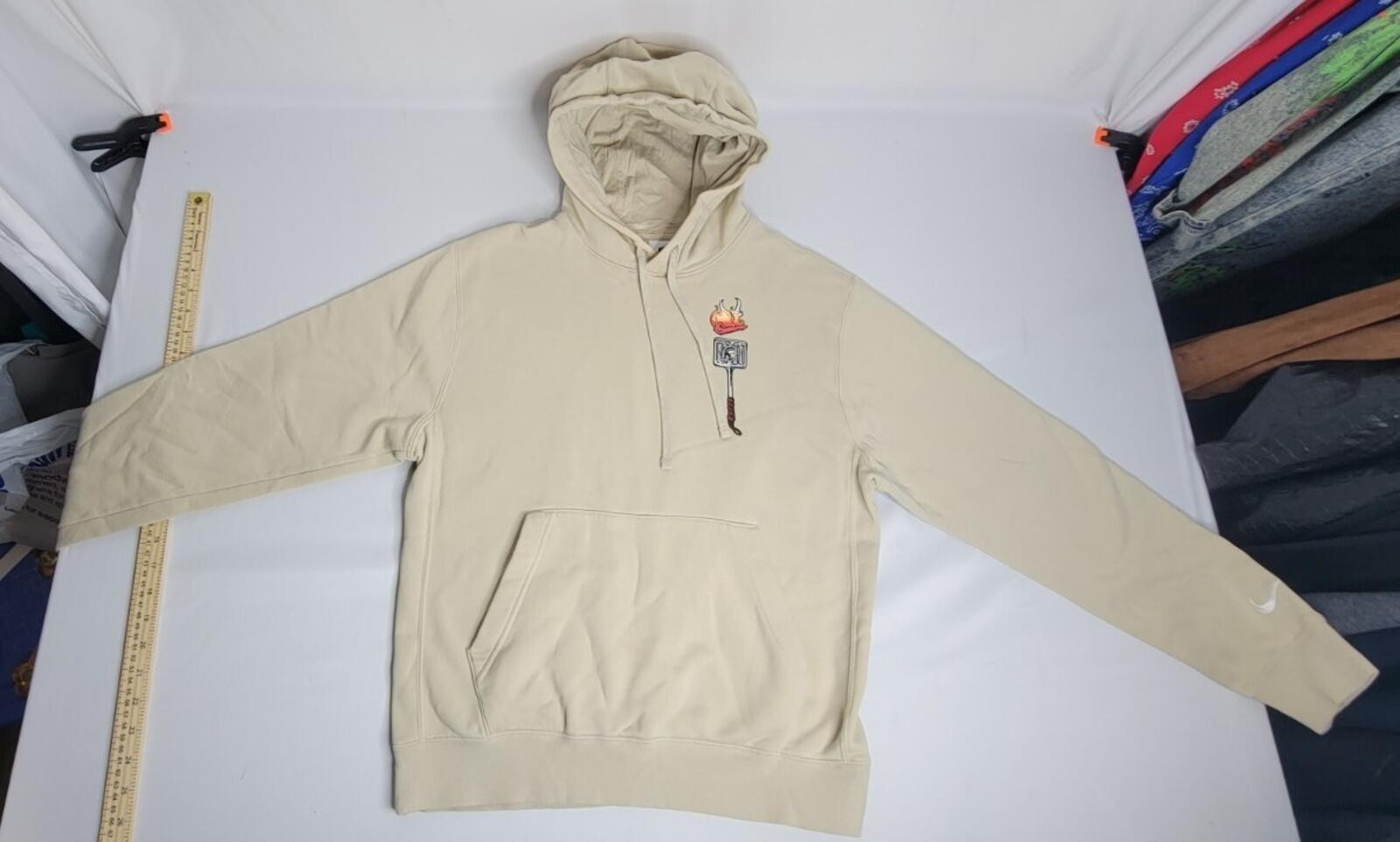 USC Trojans Mens Beige Nike Sz S Pullover Graphic Tailgating Double Sided Hoodie