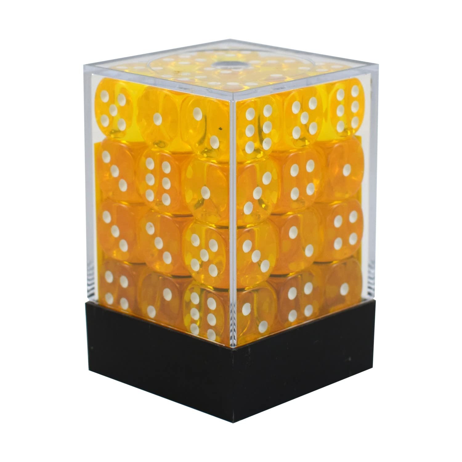 Chessex Translucent Yellow/White D6 Dice Set, 36-Pack, 12mm D&D Dice
