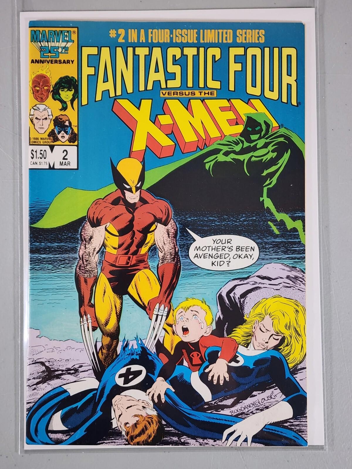 Fantastic Four vs X-Men #1 2 3 Direct VF to NM 1987 Marvel