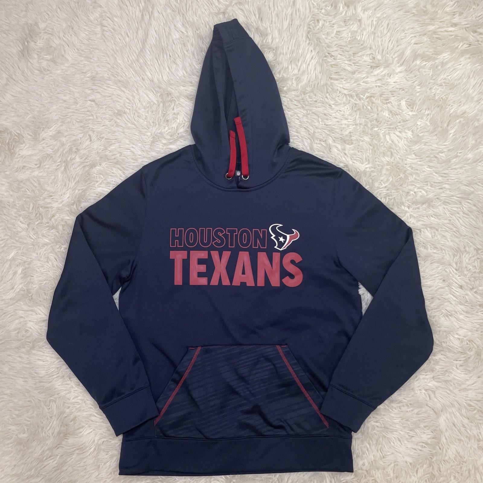 NFL Team Apparel Houston Texans Hoodie Adult Unisex Size Medium Navy Blue & Red