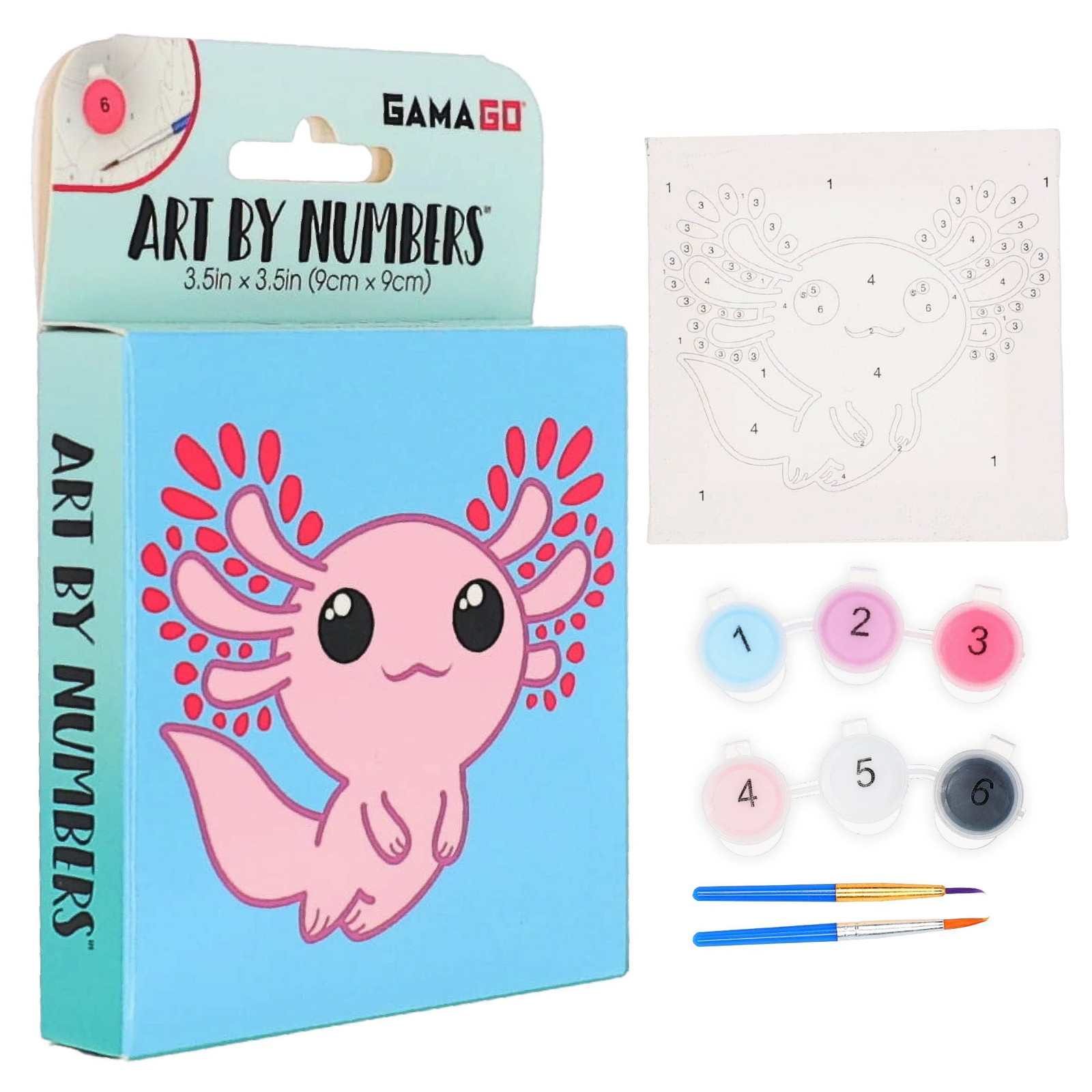 Axolotl Micro Art by Numbers (PDQ) (3.5″ x 3.5″)
