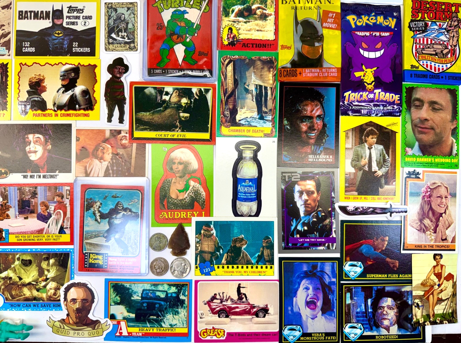 Junk Drawer Lot Non Sports Cards Spider-Man Jaws MAD Pokemon Baseball Basketball