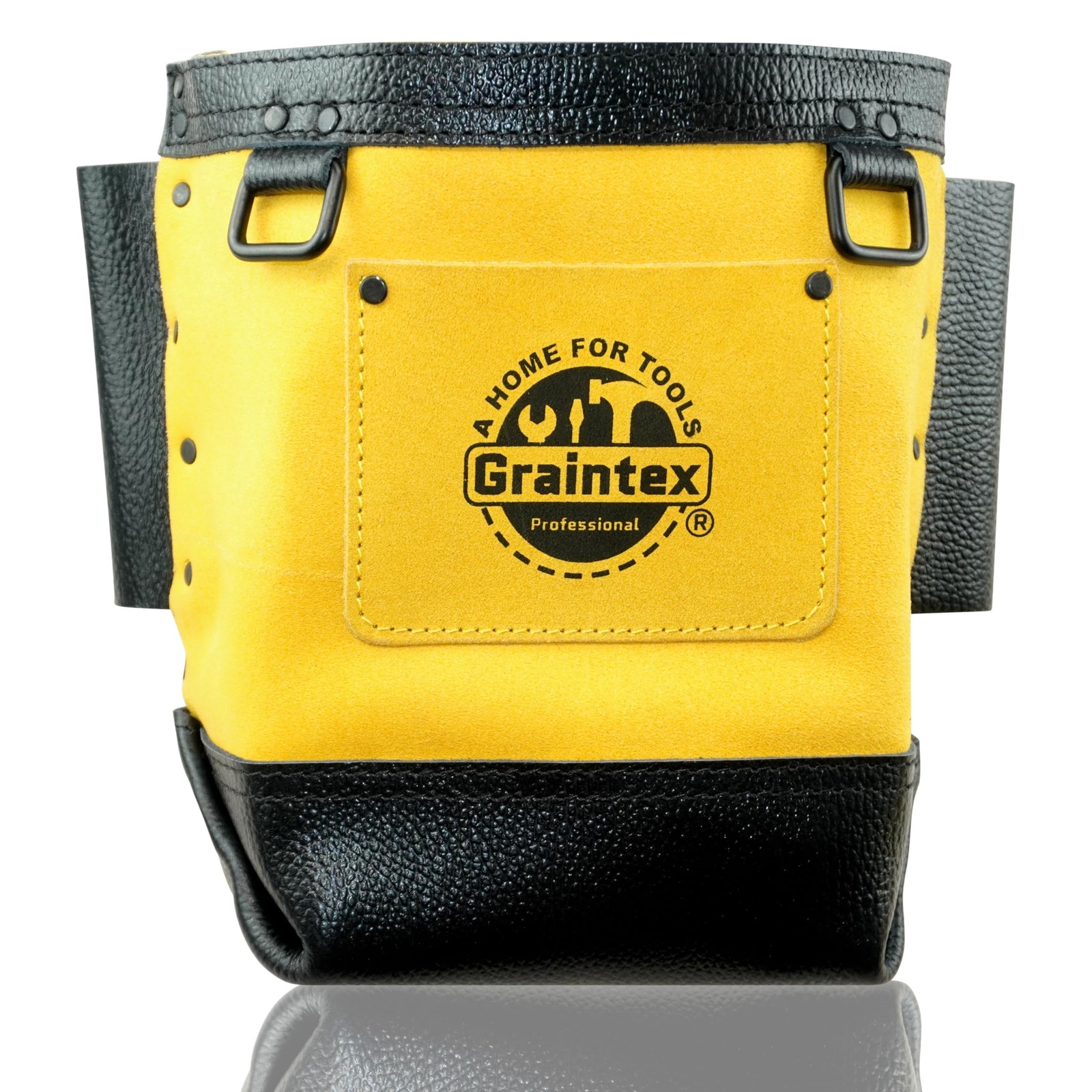 Graintex Nut & Bolt Bag – Yellow Suede Leather Tool Bag for Heavy-Duty Use SB808