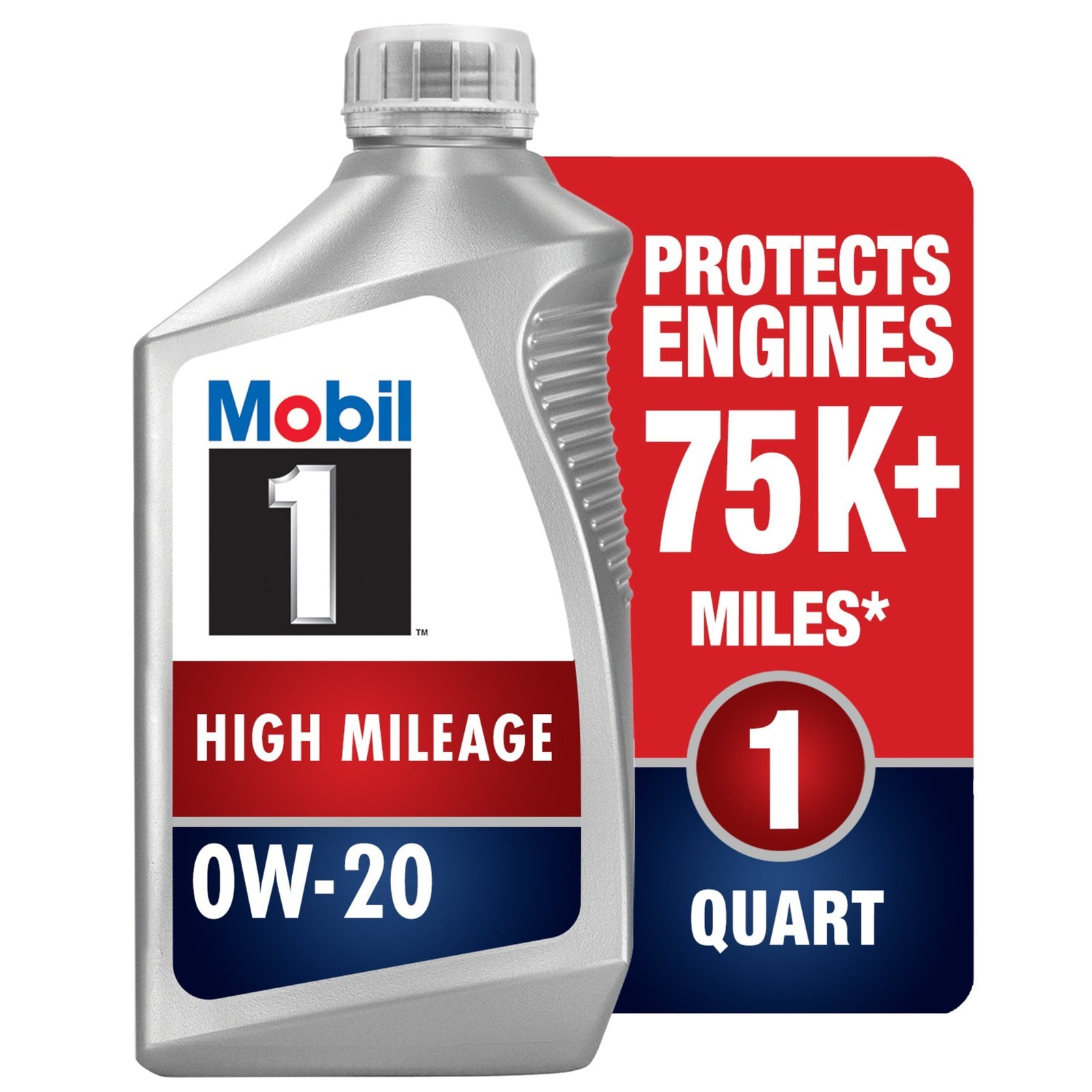(4 pack High Mileage Full Synthetic Motor Oil 0W-20 1 Quart