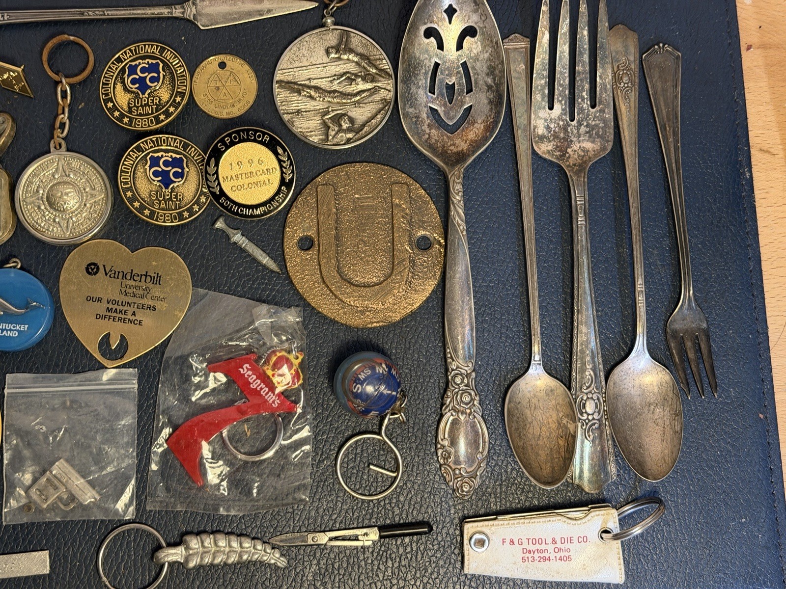 VTG Junk Drawer Lot Miscellaneous Collectibles & Treasures Tokens Keychain Pins