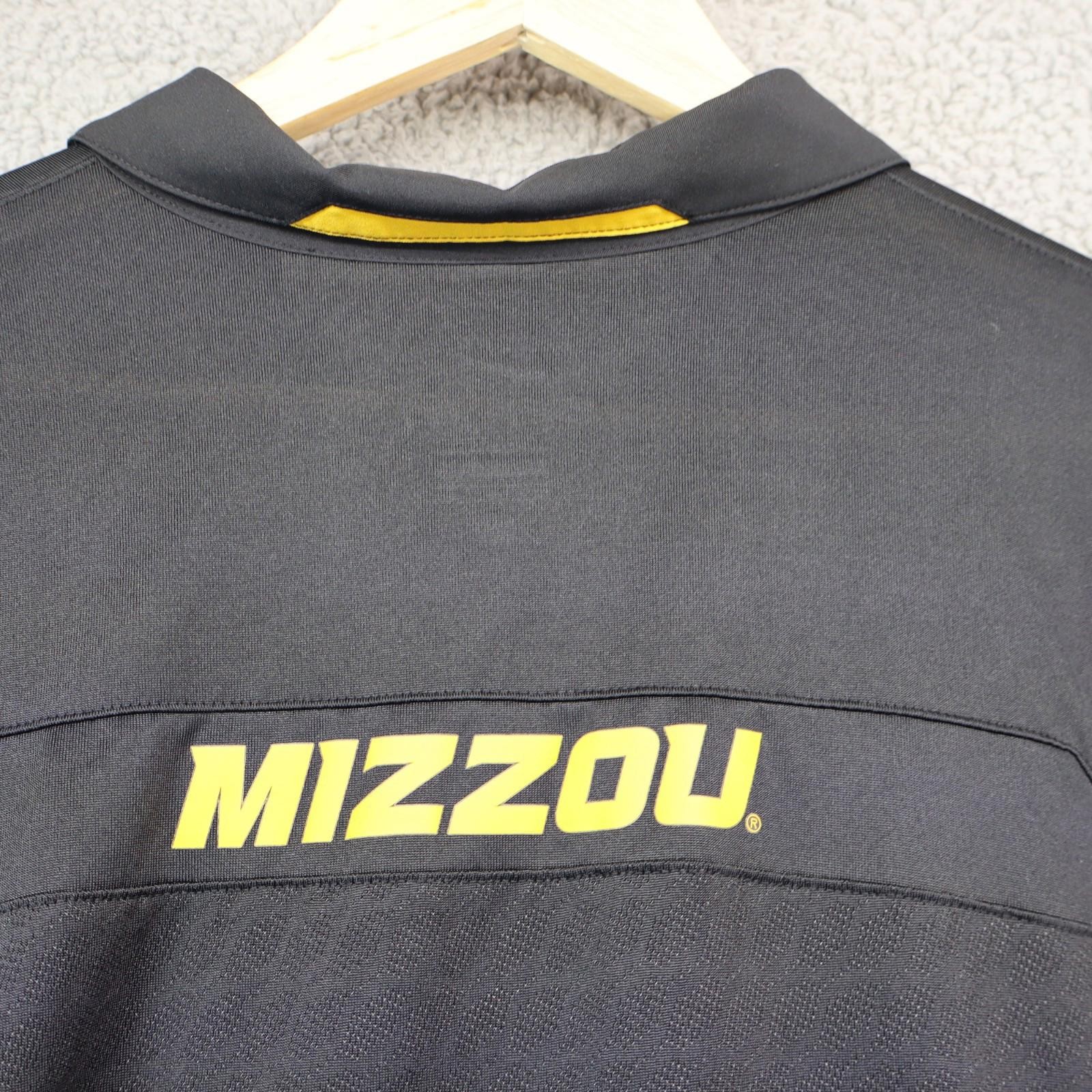 Missouri Tigers Nike Polo Men XL Dri-Fit Gold Mizzou on Back