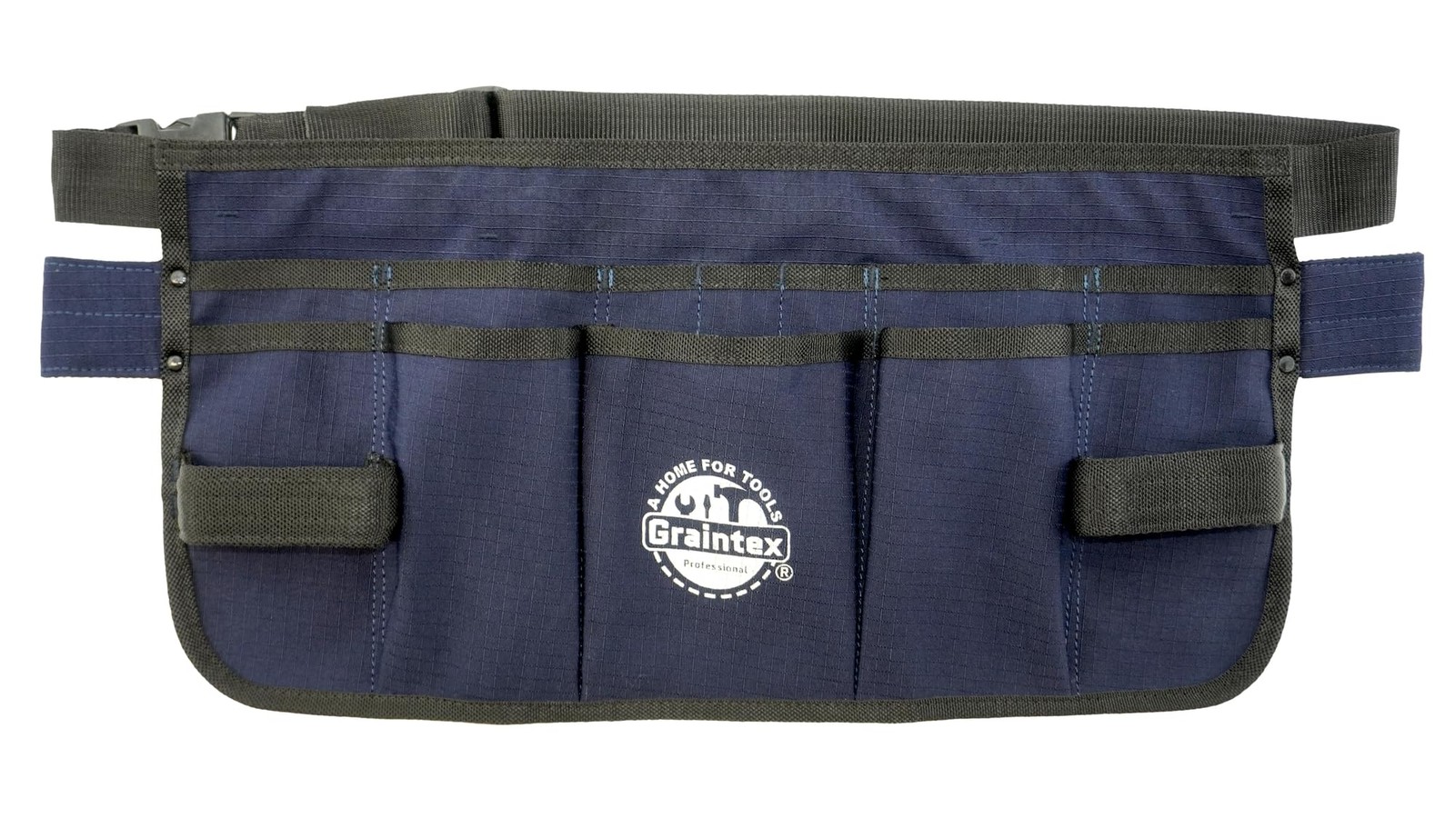 Graintex Heavy-Duty Ripstop Canvas Tool Apron, 12 Pockets, Adjustable Belt, Navy