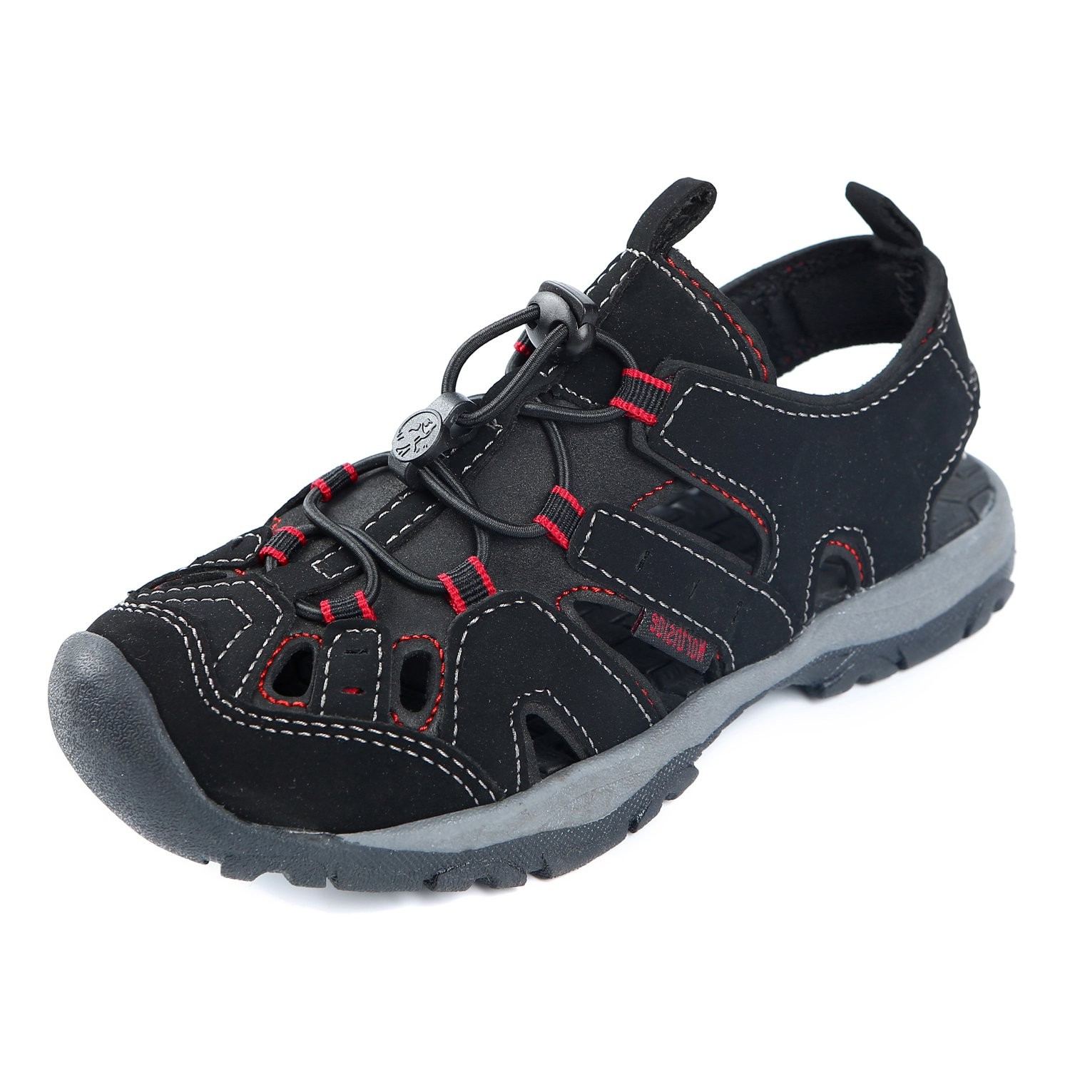 Northside unisex-child Burke II Athletic Sandal , Black/Red , 7 M US Toddler