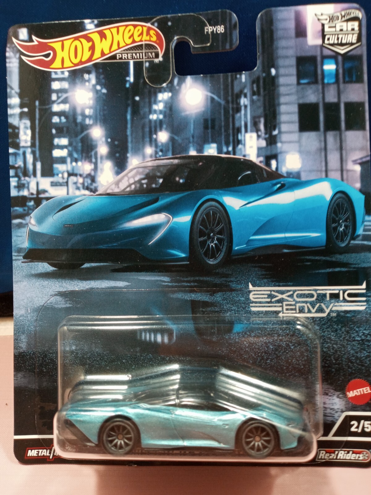 HW PREMIUM CAR CULTURE EXOTIC ENVY McLAREN SPEEDTAIL REAL RIDERS BLUE DIECAST