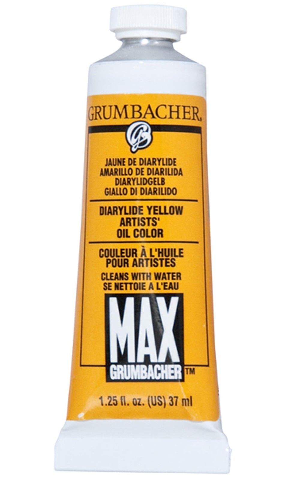 Grumbacher Max Water Miscible Oil Paint, 37ml/1.25 oz, Diarylide Yellow