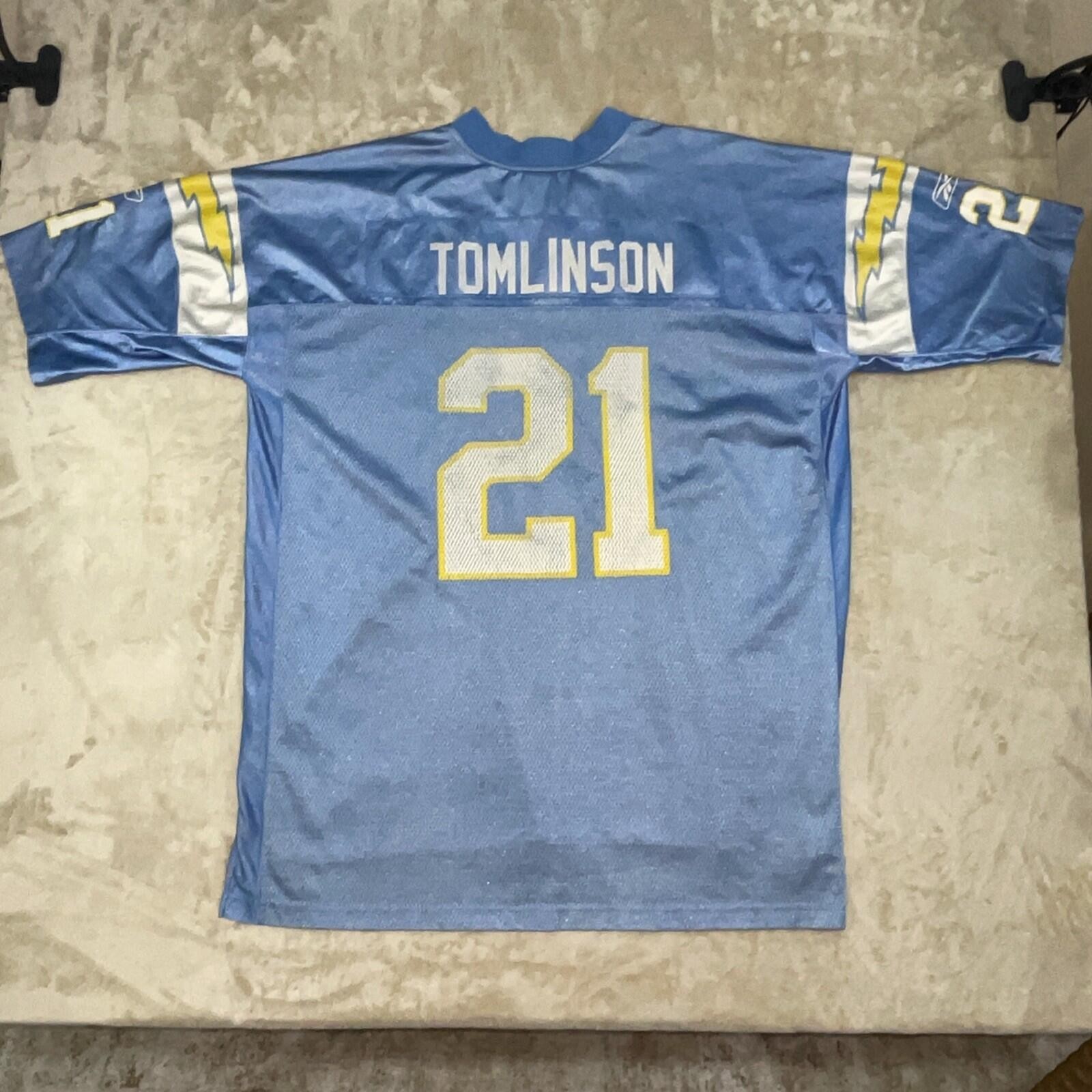 LaDainian Tomlinson San Diego Chargers Powder Blue Jersey Reebok Mens 2XL *FLAW*