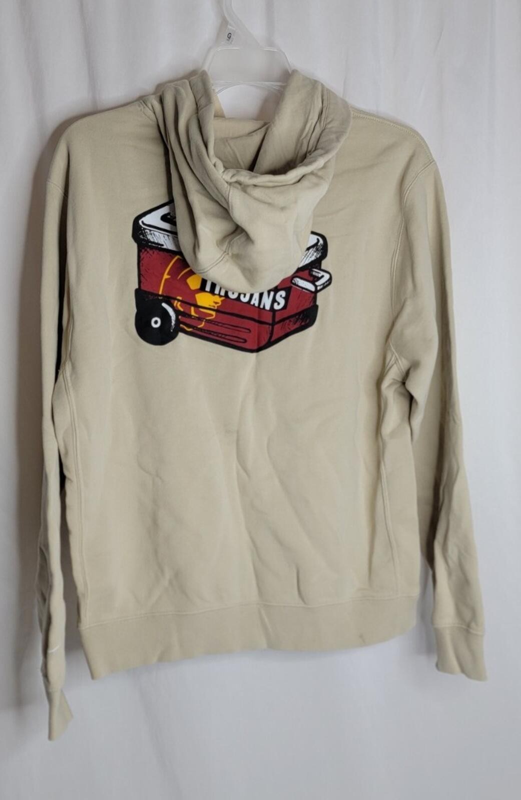USC Trojans Mens Beige Nike Sz S Pullover Graphic Tailgating Double Sided Hoodie