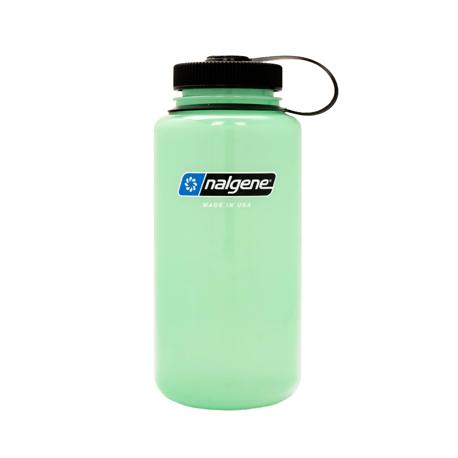 Nalgene Sustain 32oz Wide Mouth Water Bottle Glow Green BPA-Free Recycled Plasti