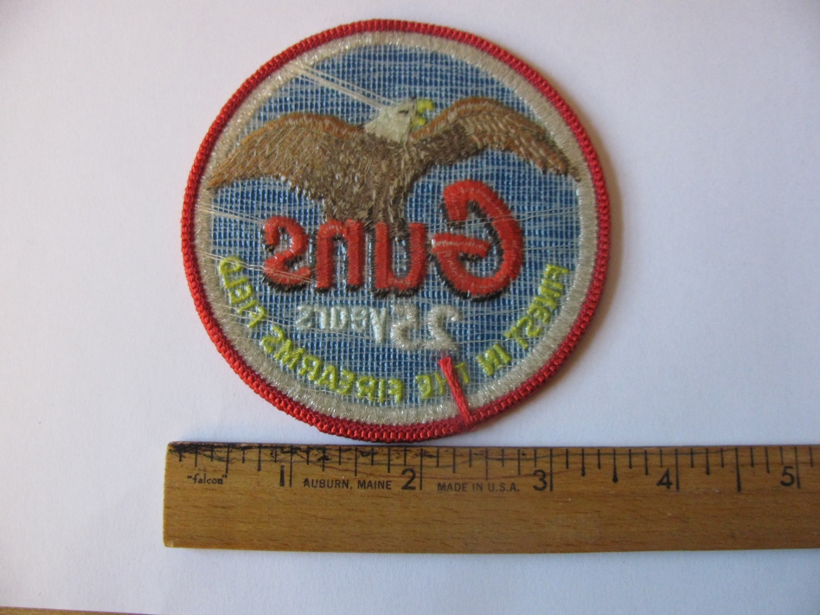 VTG GUNS FINEST IN FIREARMS FIELD 3.5″ IRON ON EMBROIDERED PATCH LOWEST PRICE