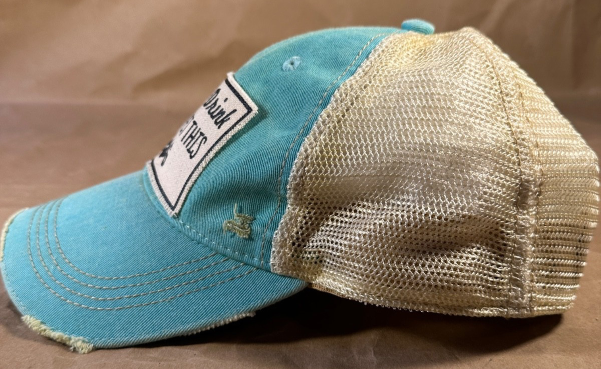 Vntg Life “Hold My Drink While I Pet This Do” Distressed Baseball Cap Unisex NEW