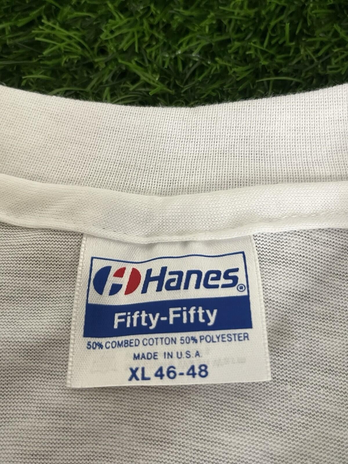 VTG 80s Hanes Fifty-Fifty New England Patriots BERRY THE BEARS Super Bowl Tee XL
