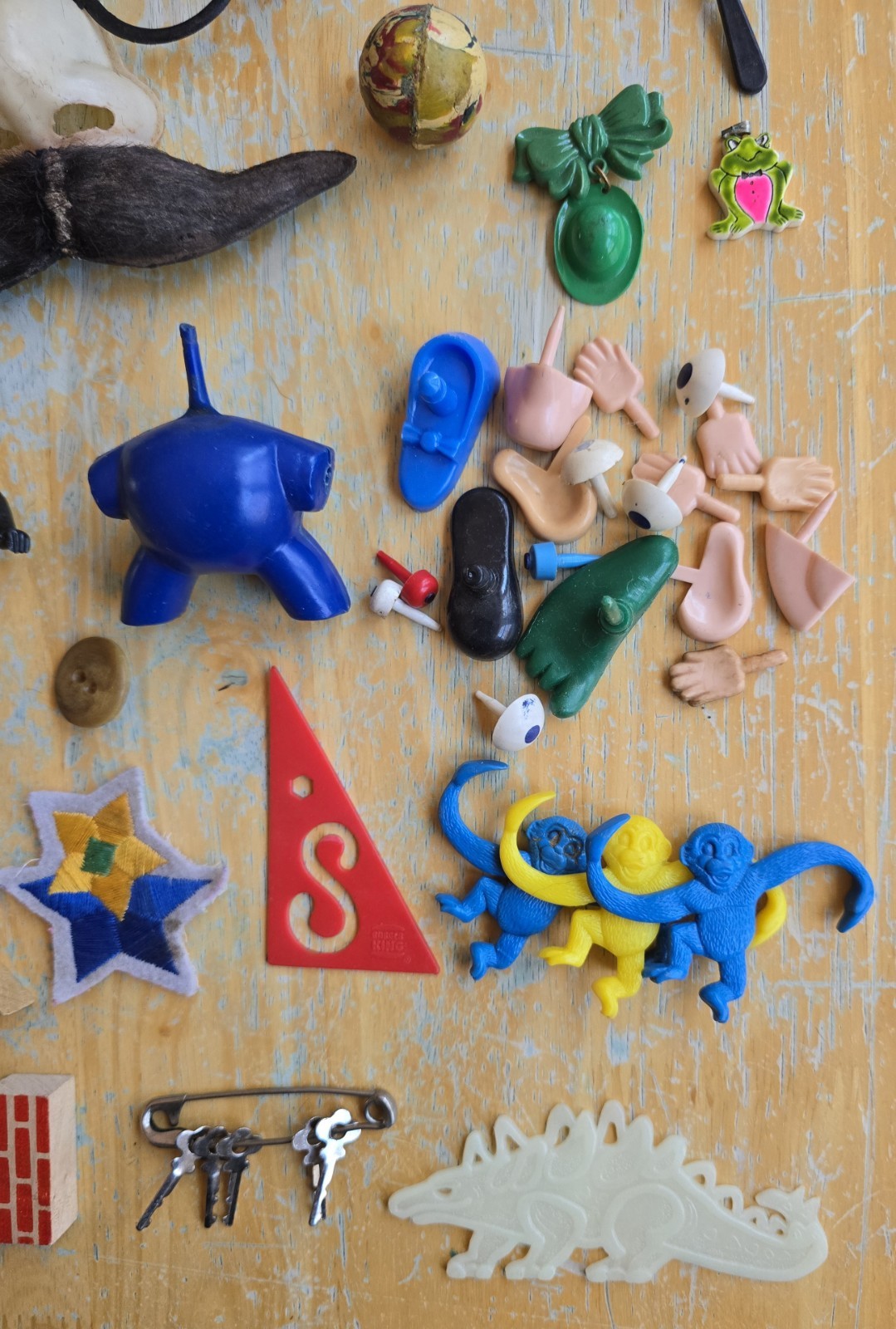 VINTAGE LARGE JUNK DRAWER, TOY BOX LOT Pez, Lego, Doll, Car, Toys, Parts LOT