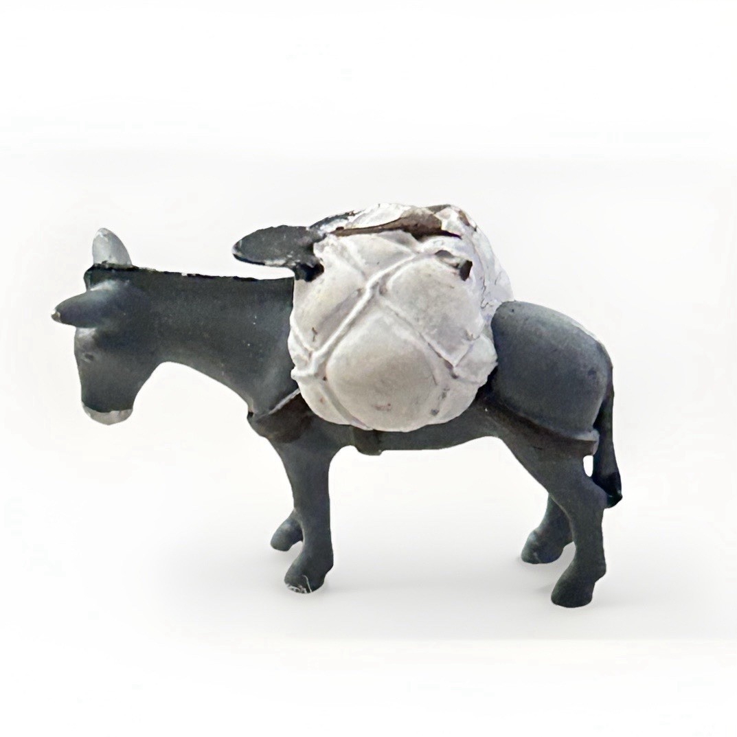 Lot of 4 Metal Miniature Donkeys Pack Mules O Scale 1:48 Diorama Pewter