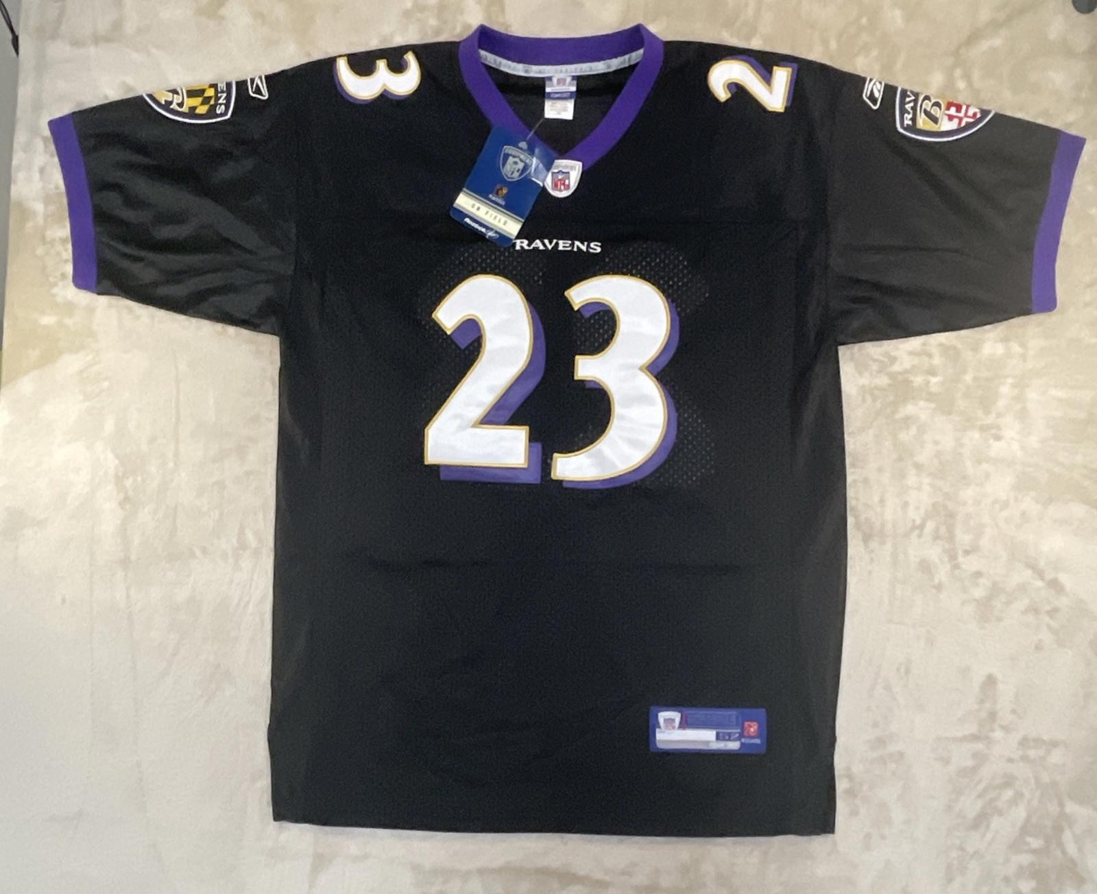 Vintage Reebok NFL Black Baltimore Ravens Jersey Willis McGahee #23 Sz 52 NWT