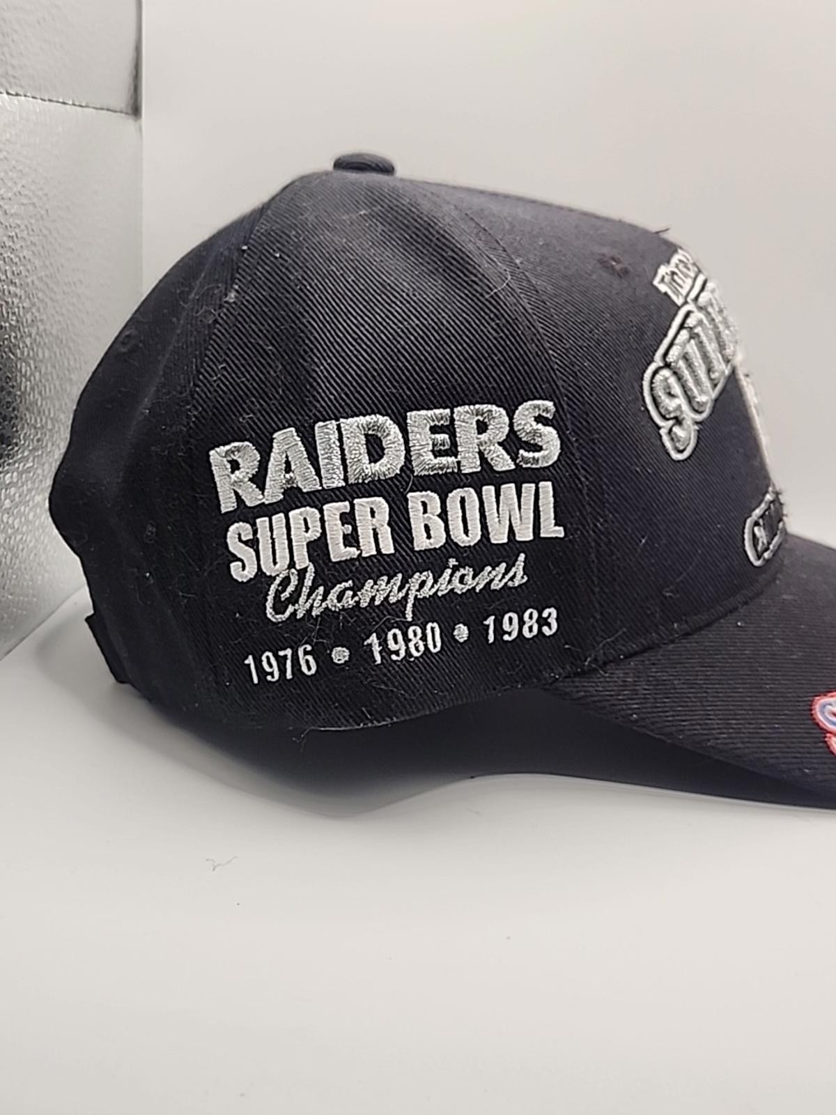 Vtg Oakland Raiders NFL Reebok 3X Super Bowl Champions Cap Hat Rare Faded