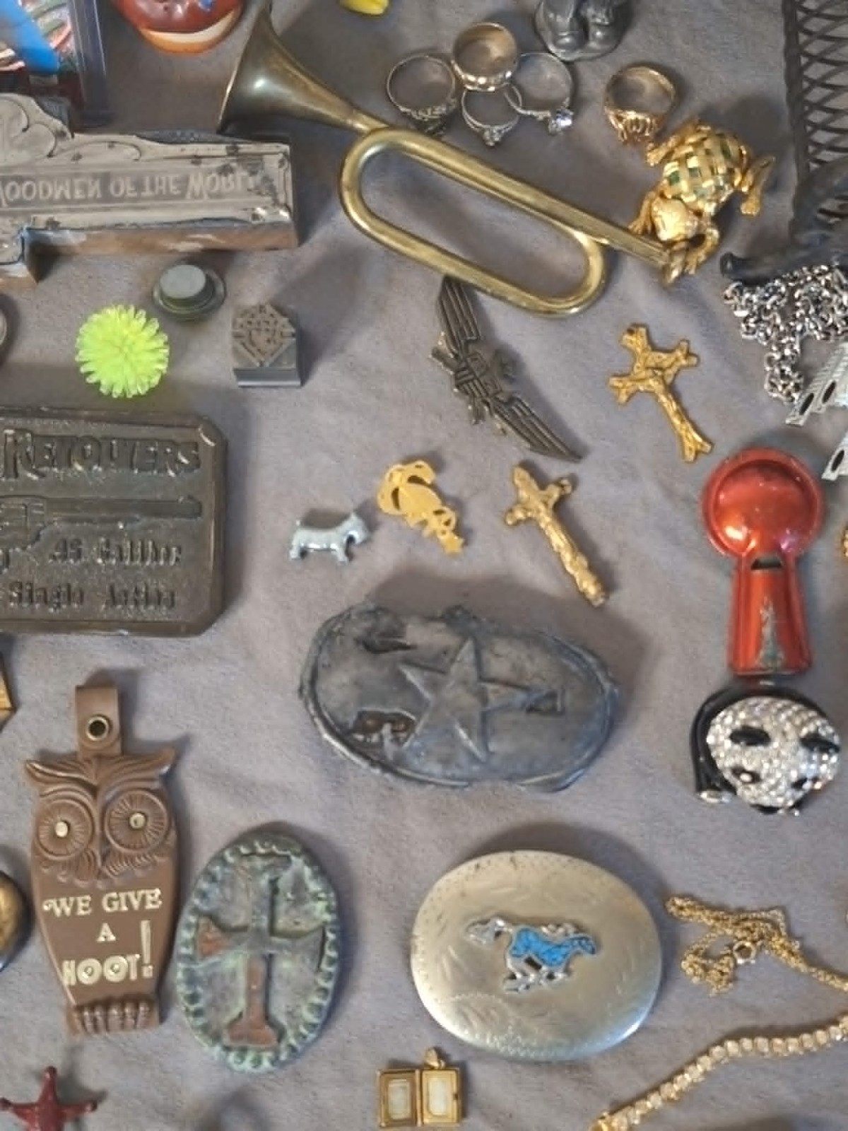 Estate Junk Drawer Lot Vintage Coins, Pocket Knife, Rings, , More