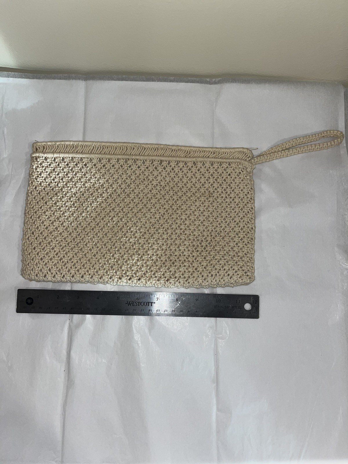 Vintage Macrame Hand Bag Clutch Made In The Republic of China