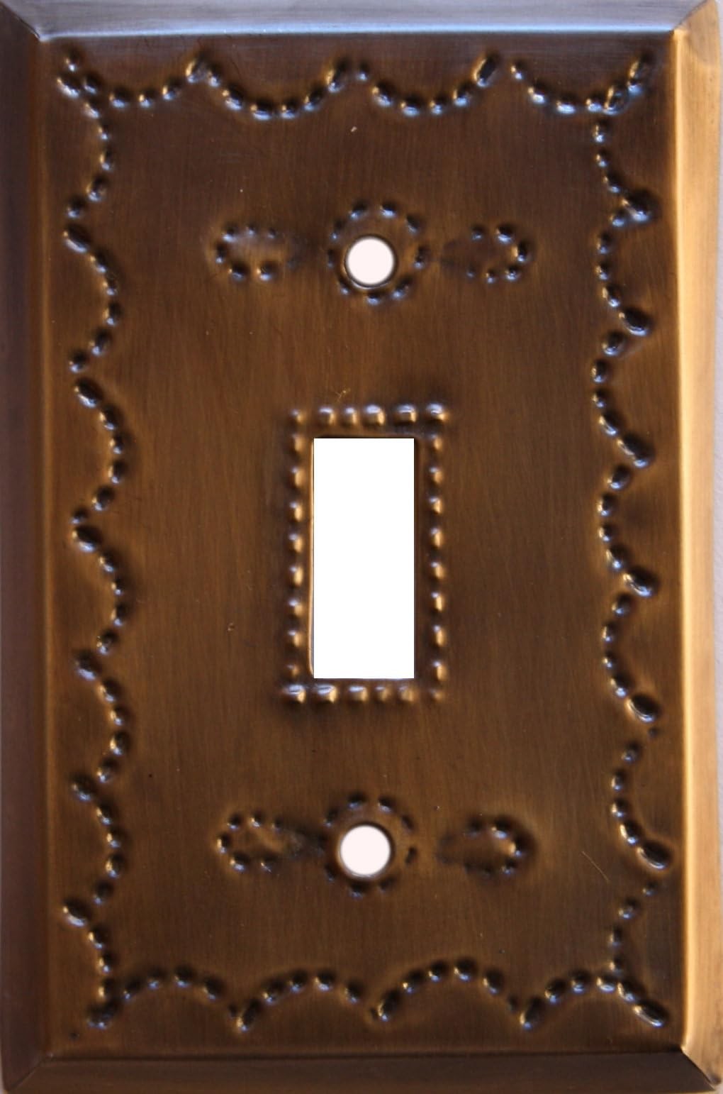 Fine Crafts Imports Single Toggle Antique Tin Switchplate Ivory 3 Inch Standard