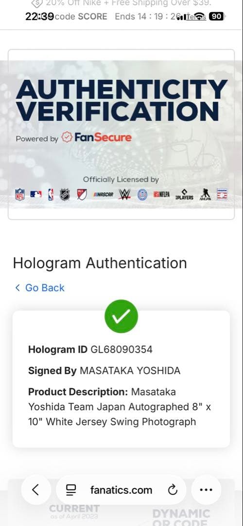 Masanao Yoshida WBC 2023 Autographed 8×10 Baseball Photo Japan vs Mexico
