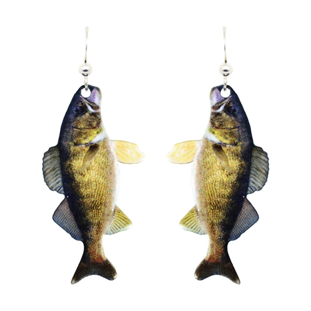 Walleye Earrings by d’ears Non-Tarnish Sterling Silver French Hook Ear Wire