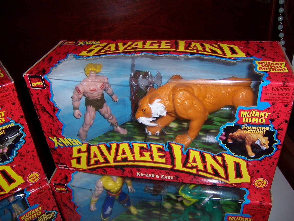 NEW X-MEN The Savage Land Deluxe 2 Figure Lot Kazar Zabu Angel Wolverine Joseph