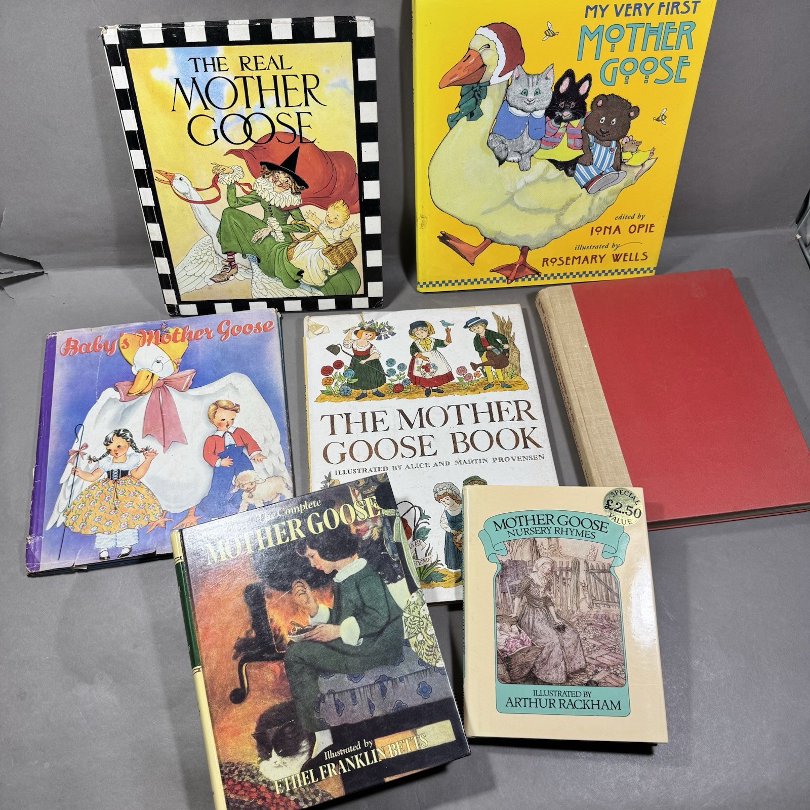 Vintage MOTHER GOOSE Fairy Tale Children’s Book Lot of 7 Books