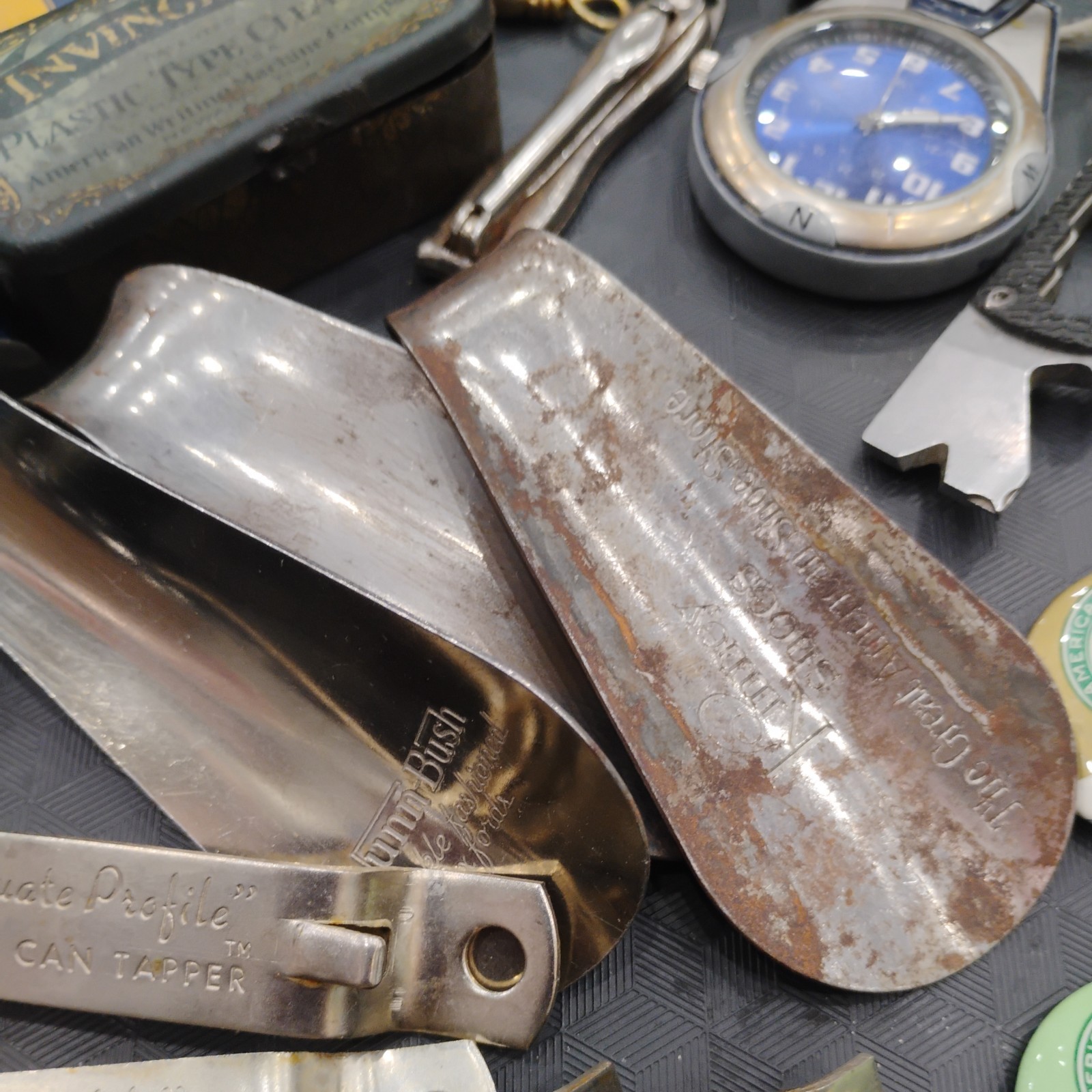 Grandpa’s Junk Drawer Knife , key chains, Watch, Pins, office, bottle openers +
