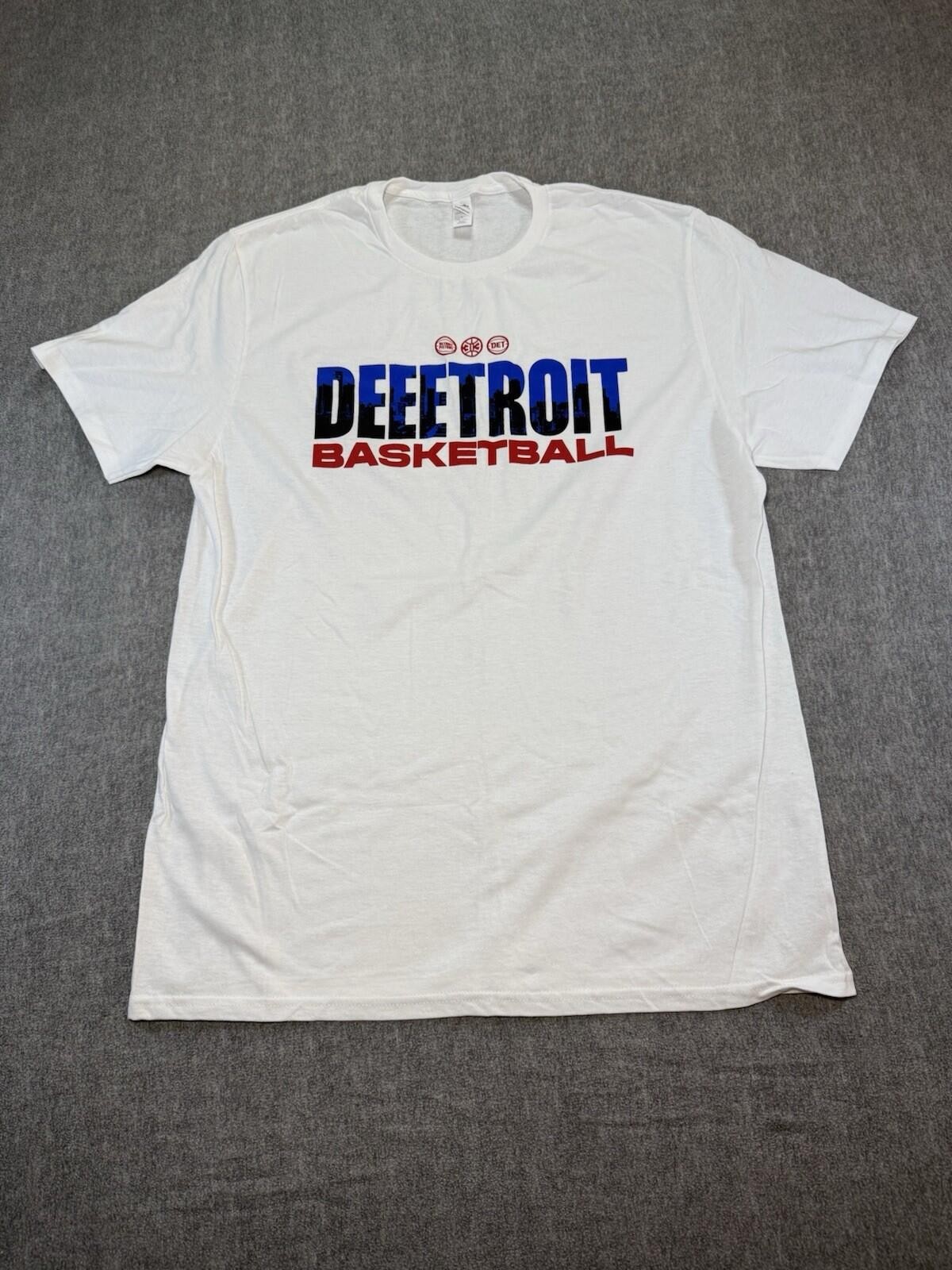 Detroit Pistons Unisex T-Shirt-Large/White/NBA/313/Fruit Of The Loom