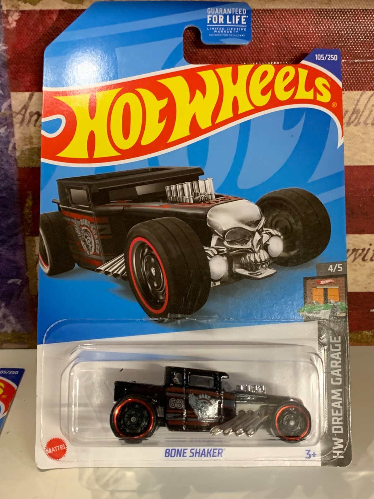 HOT WHEELS BONESHAKER, 2022 DREAM GARAGE BLACK ON CARD