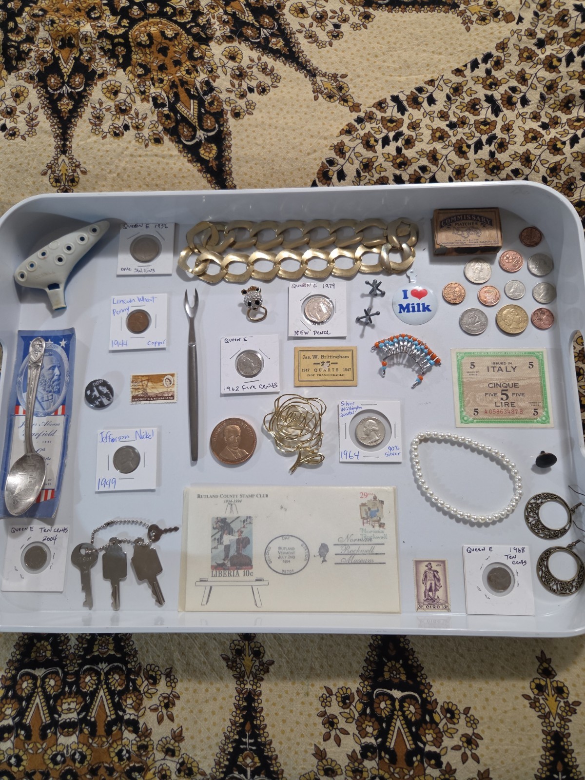 Vintage Junk Drawer With Silver